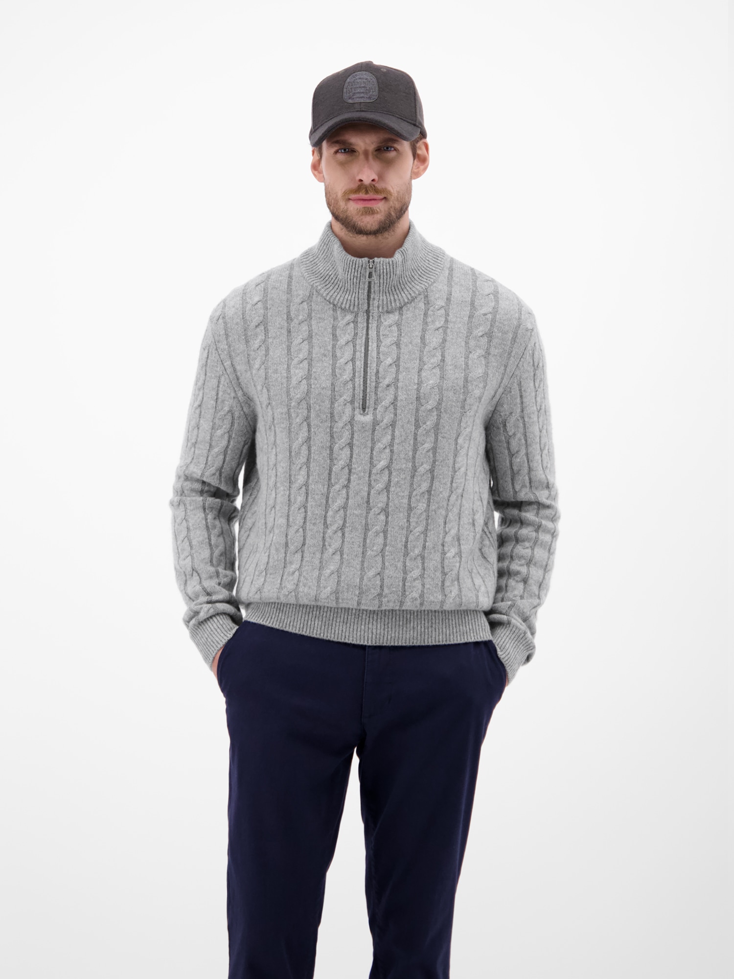 Thumbnail - LERROS Strickpullover "LERROS Troyer mit Zopfmuster - Klassik trifft Coolness"