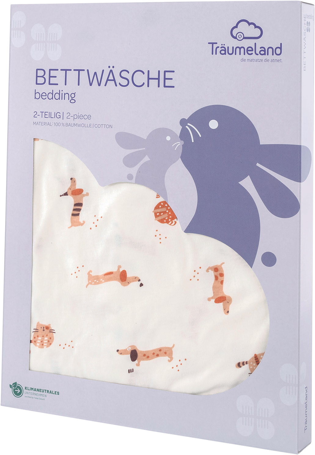 Träumeland Babybettwäsche »Jersey Cats & Dogs«, mit niedlichem Allover-Print