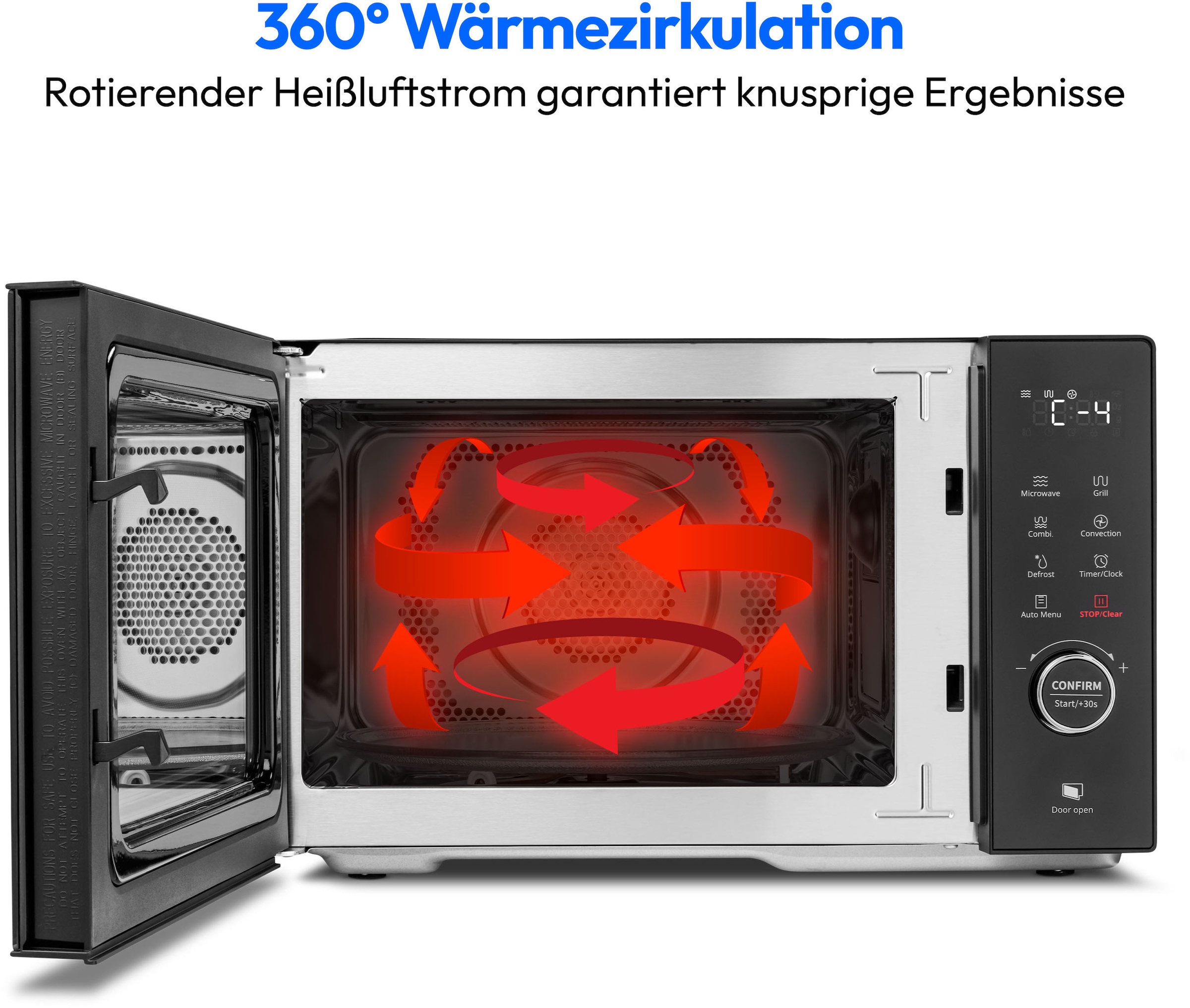 Medion® Mikrowelle »MD 12031 mit Grill und Heißluftfunktion«, Grill und Heißluft-Mikrowelle, 23 L, 5 Leistungsstufen, 11 Automatikpogramme, Auftaufunktion