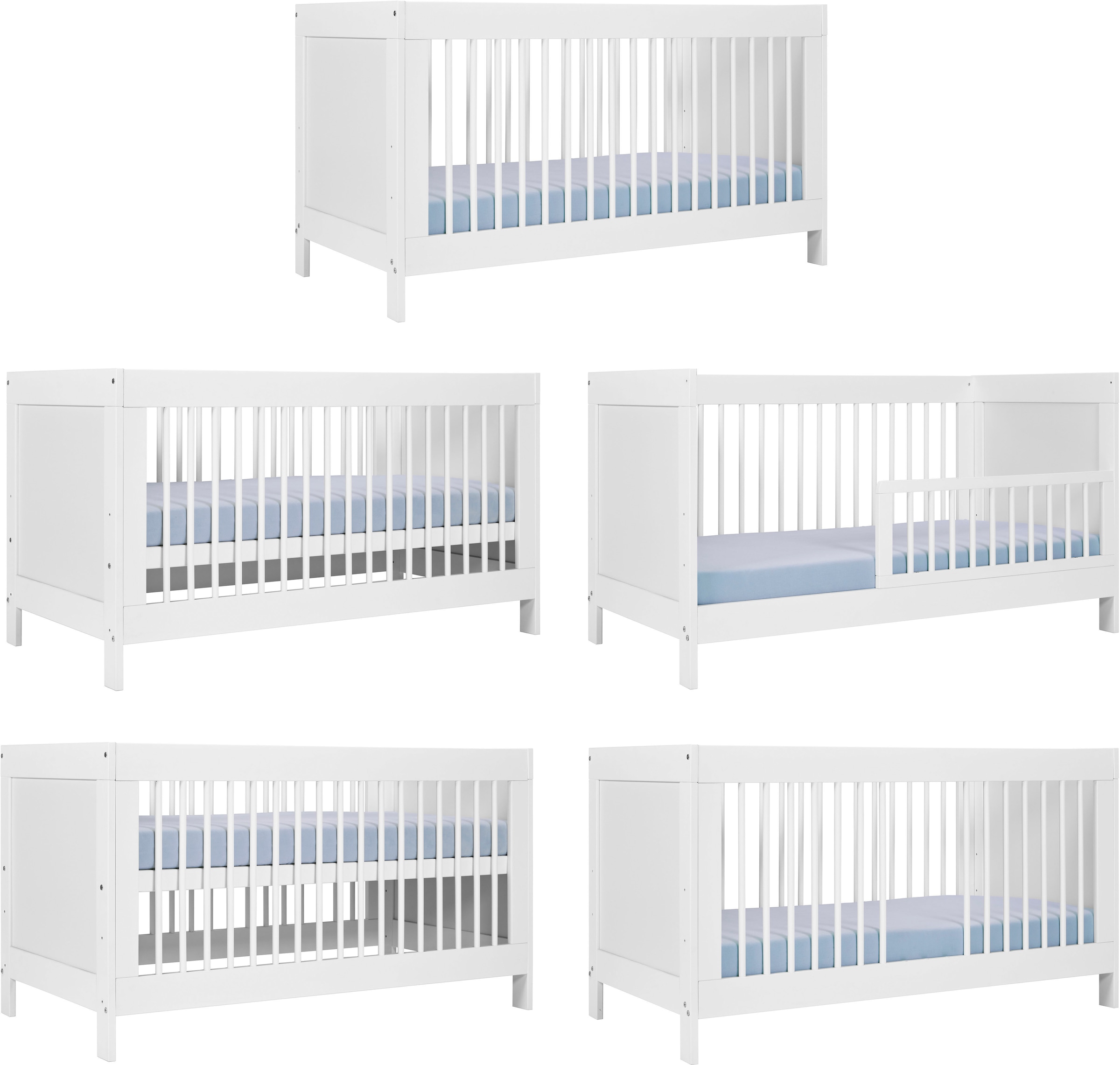 Tommy Jeans Babybett »Pinora, 70x140 cm, Teilmassiv Fichte, 3 herausnehmbare Schlupfsprossen« 1 tlg. Inkl. höhenverstellbarem Lattenrost, mit Rausfallschutz umbaubar