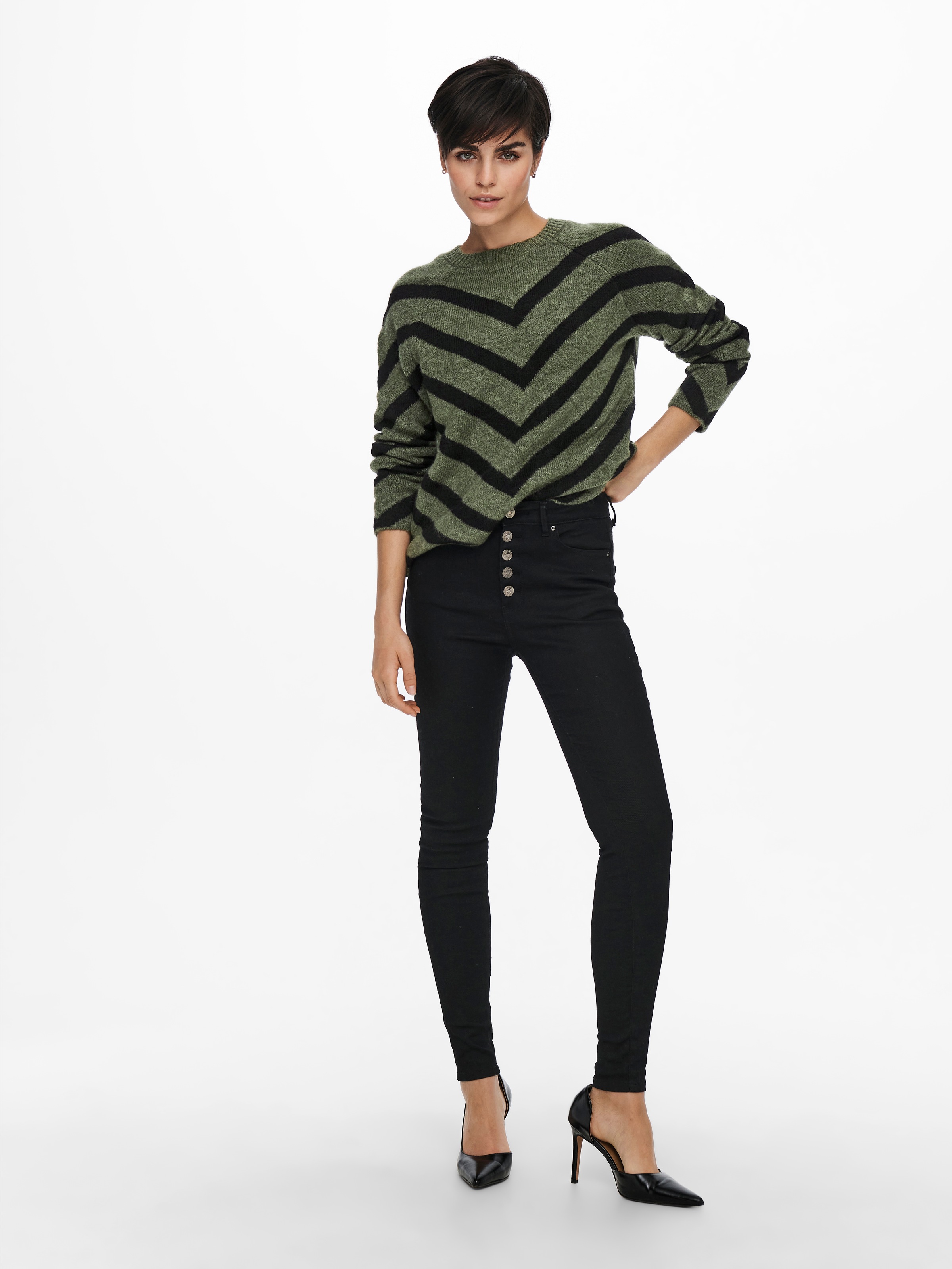 ONLY Onleiza Long Sleeve Knit Pullover Black Size L 3