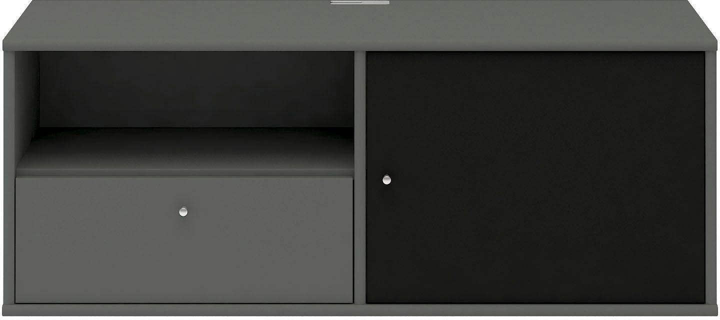 Hammel Furniture "Mistral Fernsehschrank, Medienmöbel, Hängend" mit Tür mit Akustikstoff, Kabeldurchführung, Lowboard, B: 108 cm