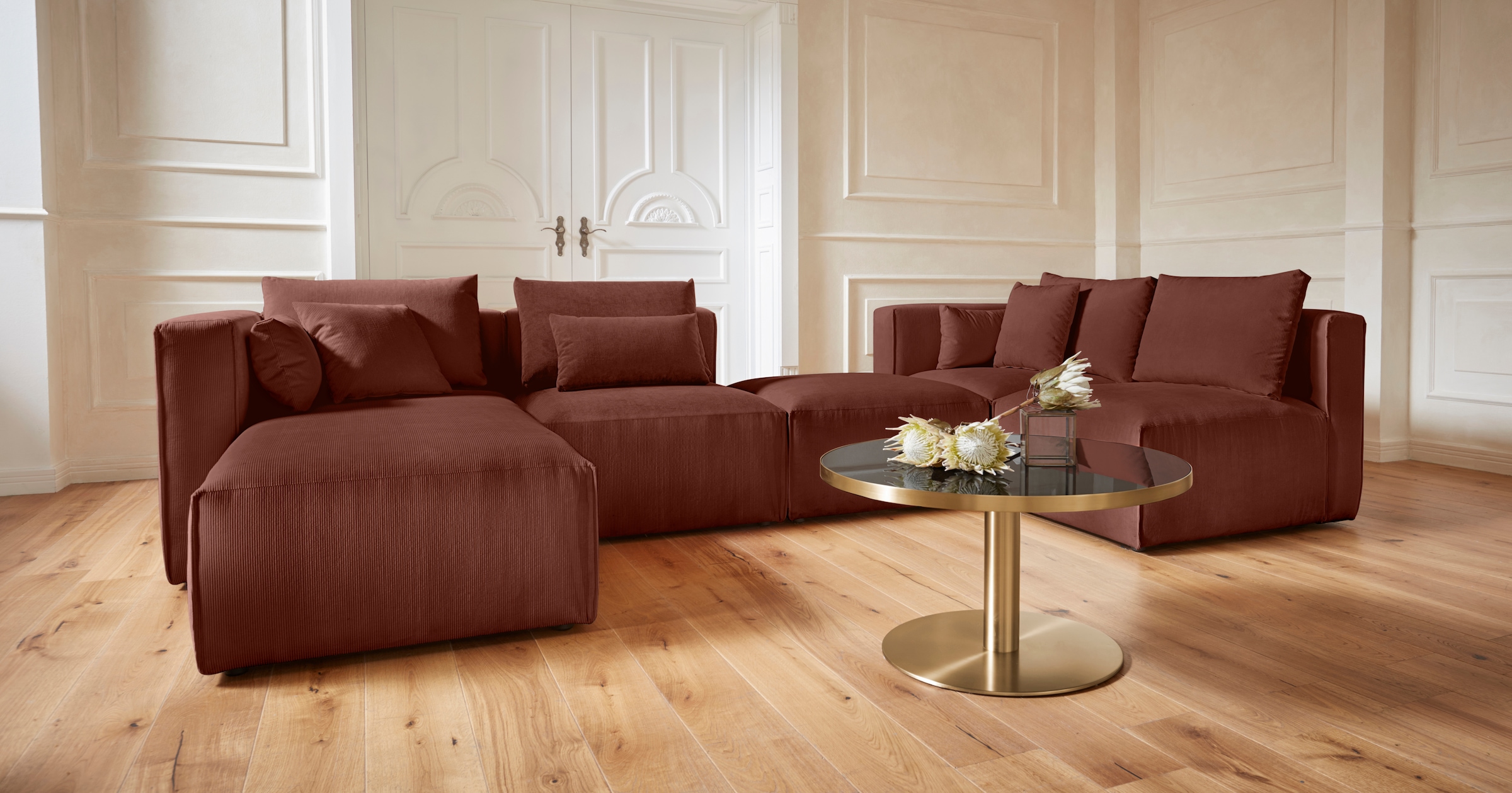 Home affaire Wohnlandschaft "Comfine U-Form", zusammengesetzt aus Modulen, günstig online kaufen