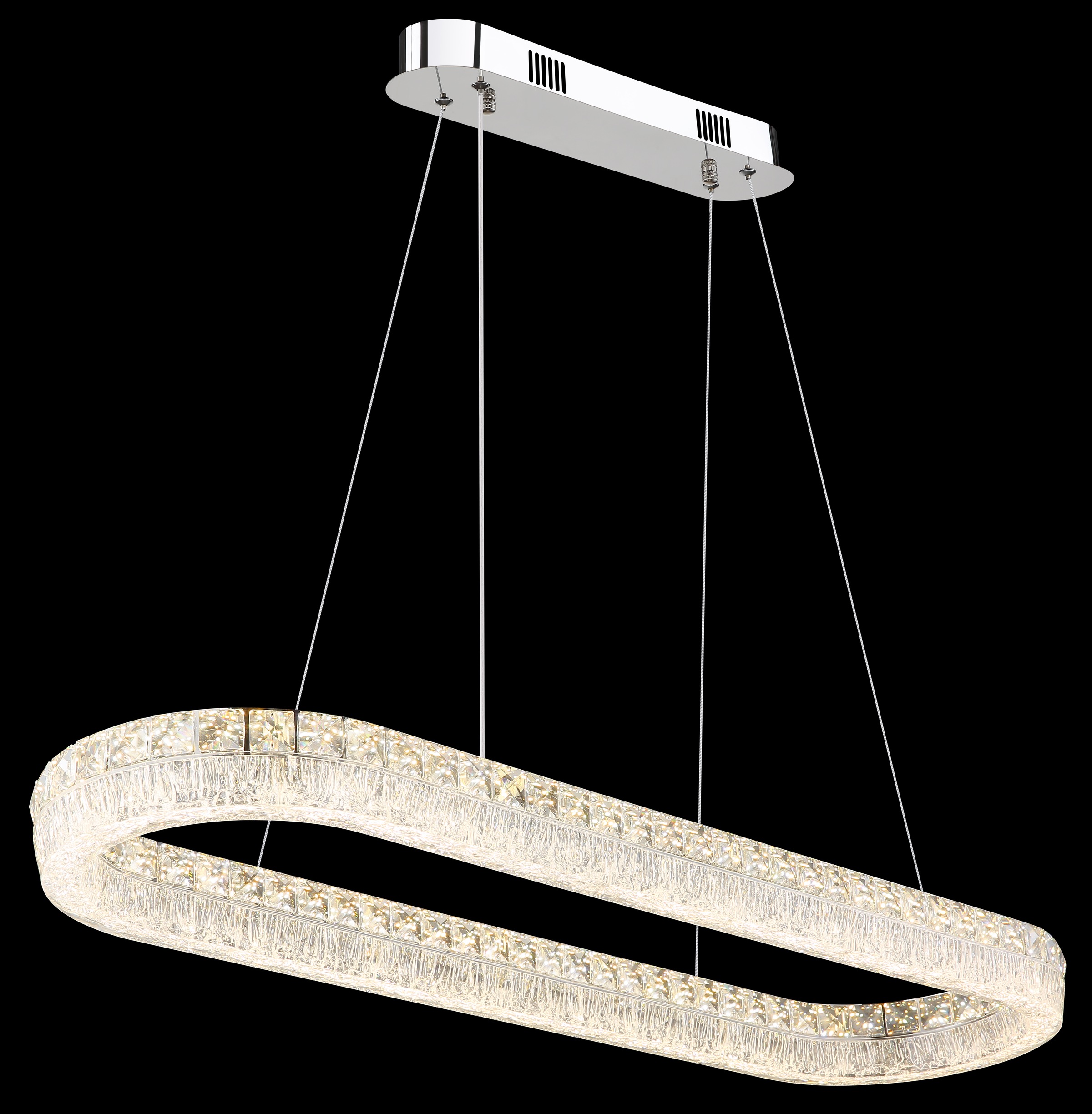 GLOBO LIGHTING Hängeleuchte »LAUREL« LED-Modul 1 Stk. Verchromte Hängeleuchte mit Acryl und Glaskristallen, dimmbar