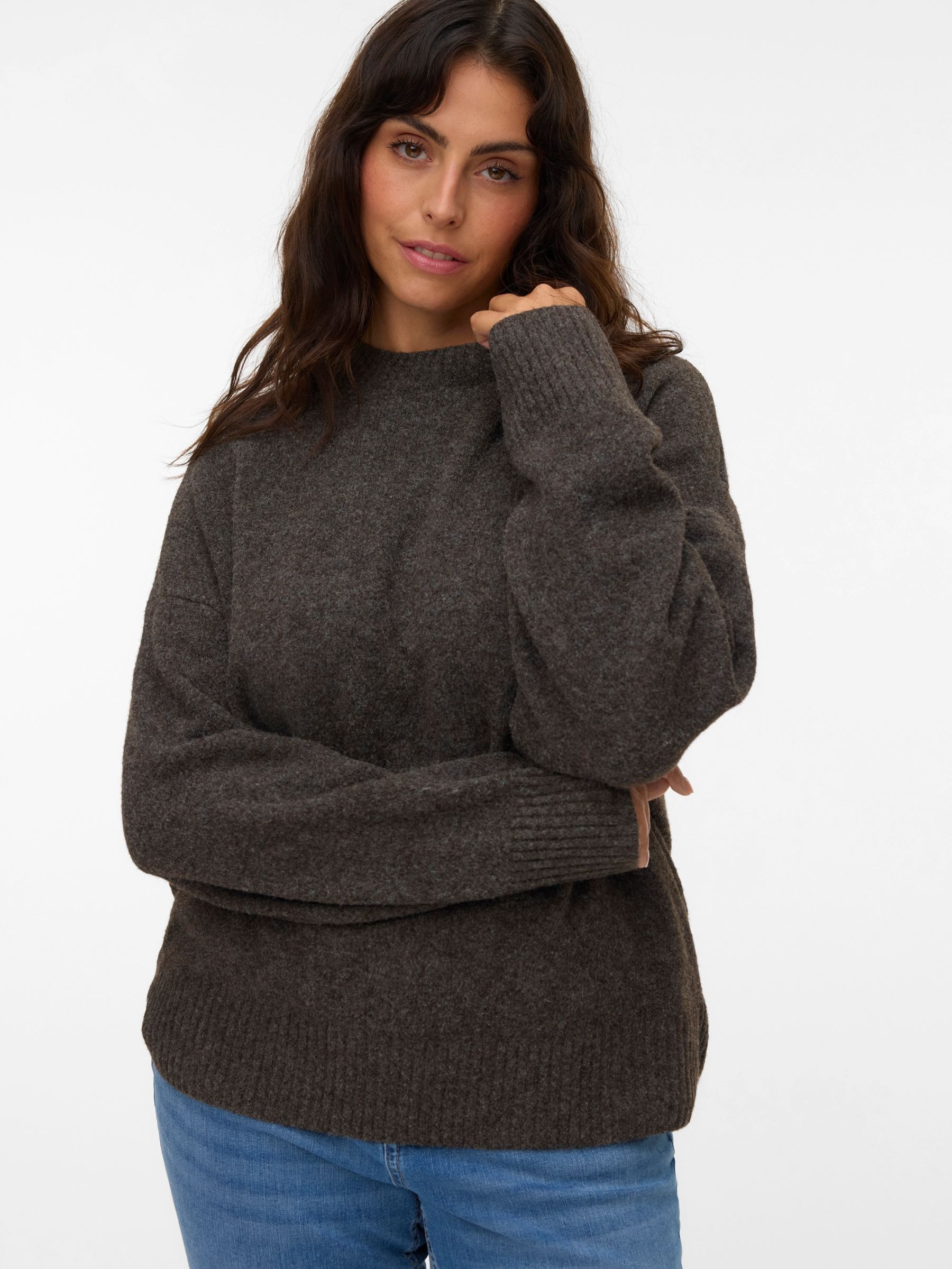 Vero Moda Curve Strickpullover "VMCBOOM LS O-NECK PULLOVER GA NOOS CUR" günstig online kaufen