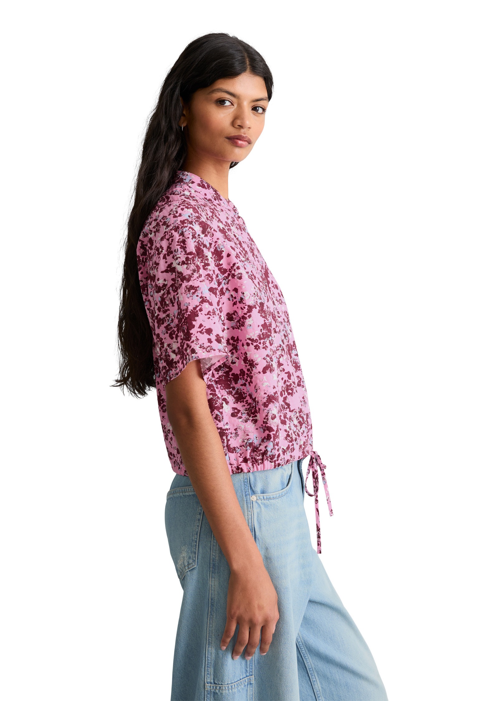 Marc OPolo DENIM Kurzarmbluse "aus bedrucktem Viskose-Mix" günstig online kaufen