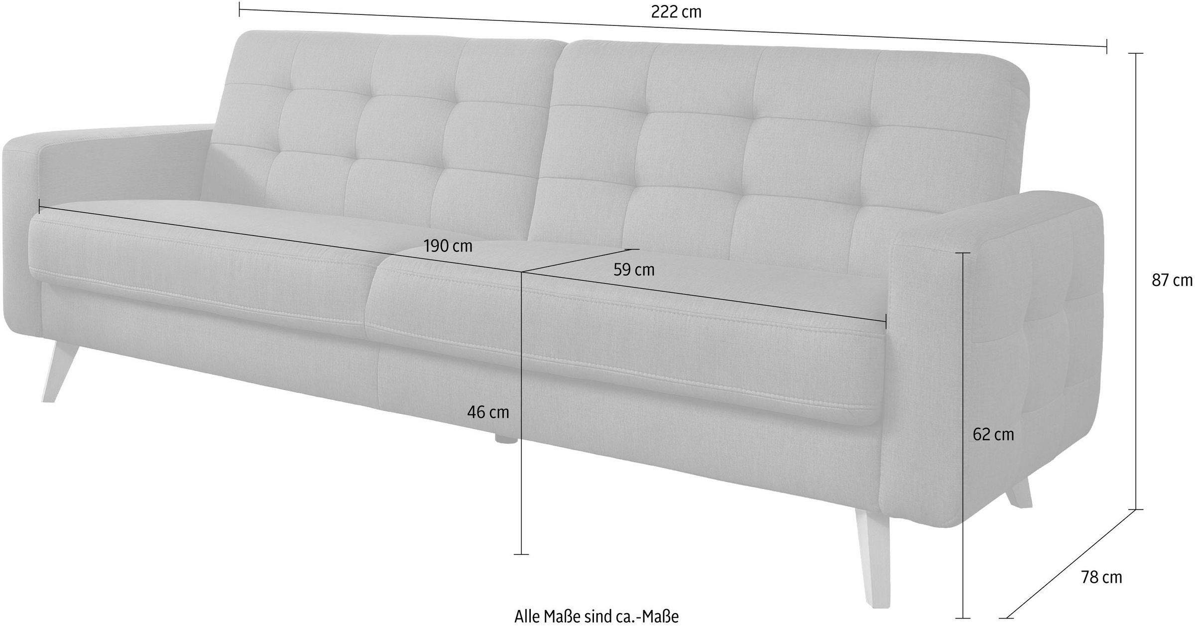 exxpo 3-Sitzer Bettkasten kaufen und »Nappa«, sofa BAUR - | Bettfunktion mit fashion