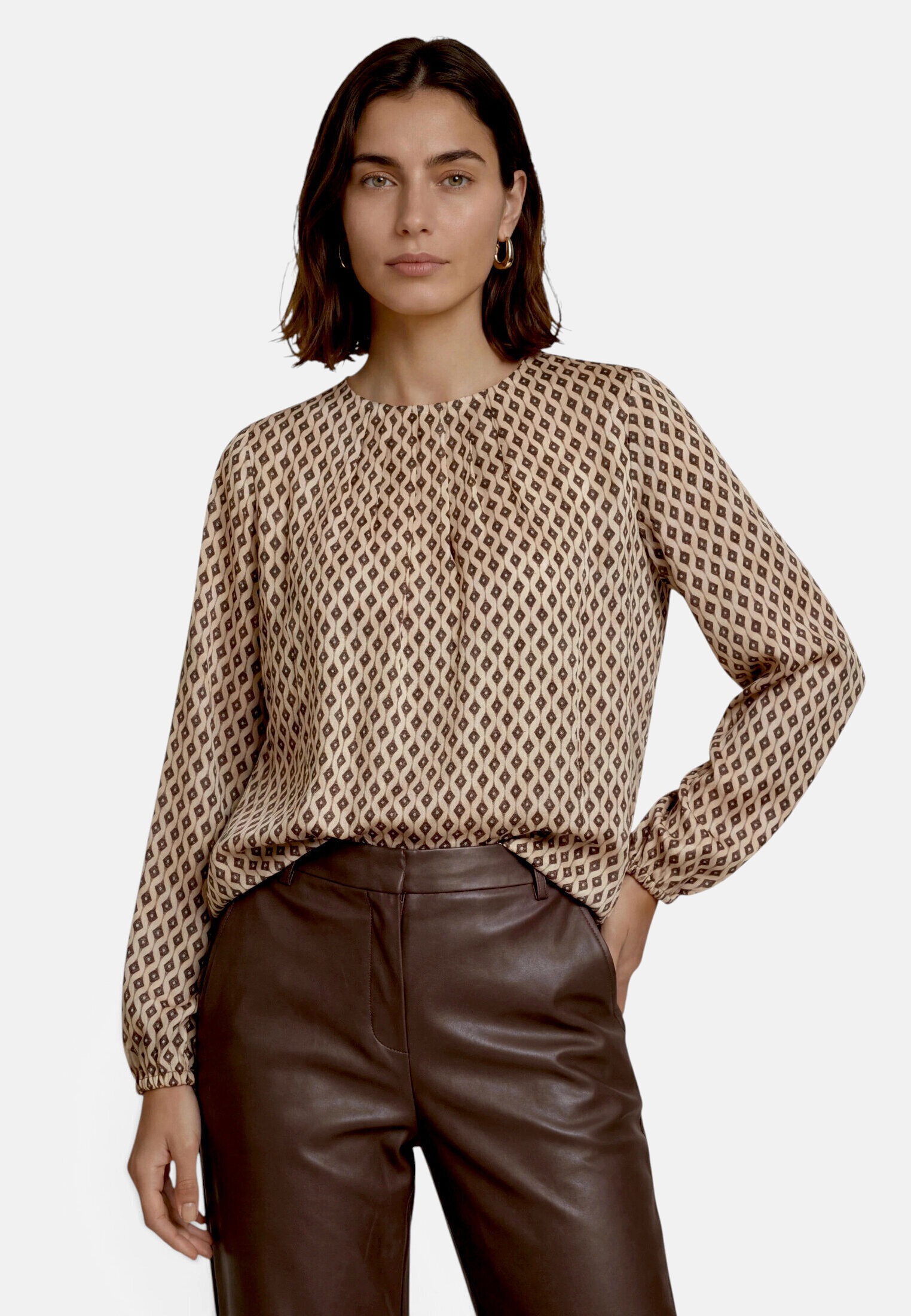 Zero Satinbluse »Damen mit Print.«