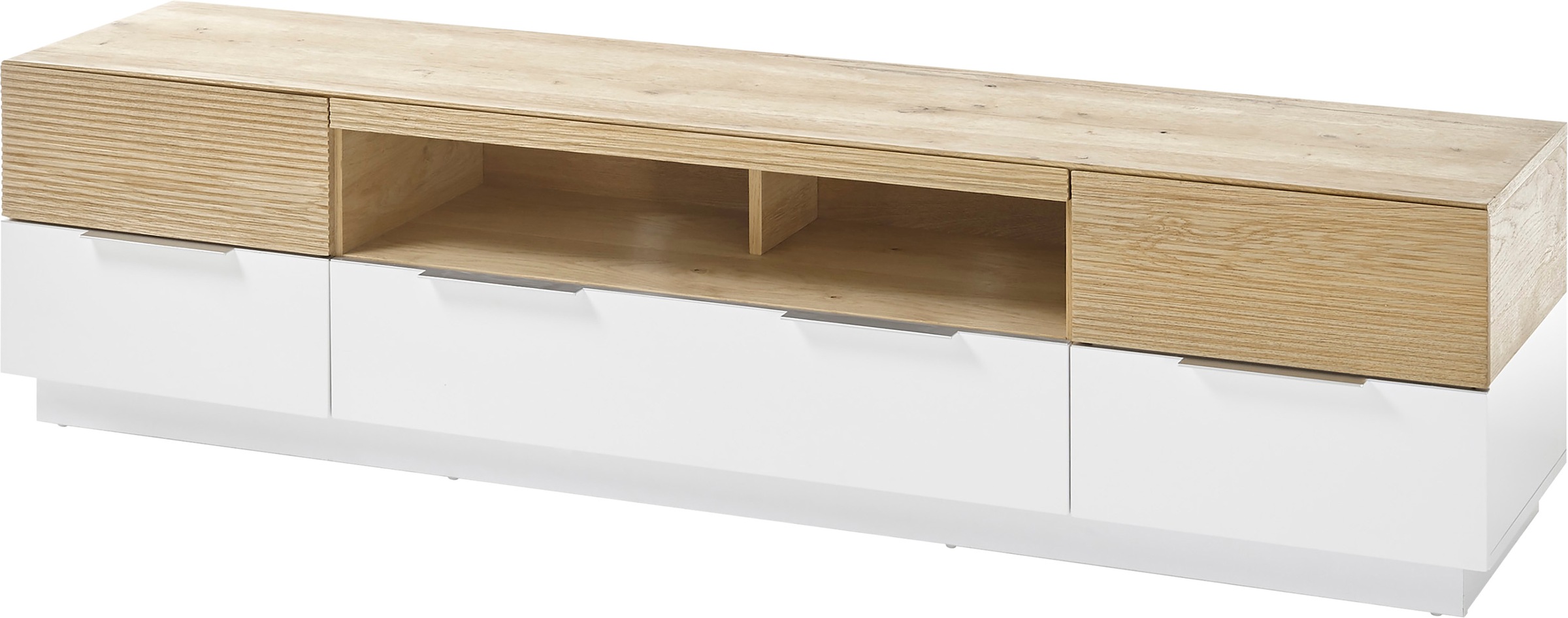 MCA furniture Lowboard »Dubai«, für Tv bis 84 Zoll geeignet, weiß matt mit Absetzung