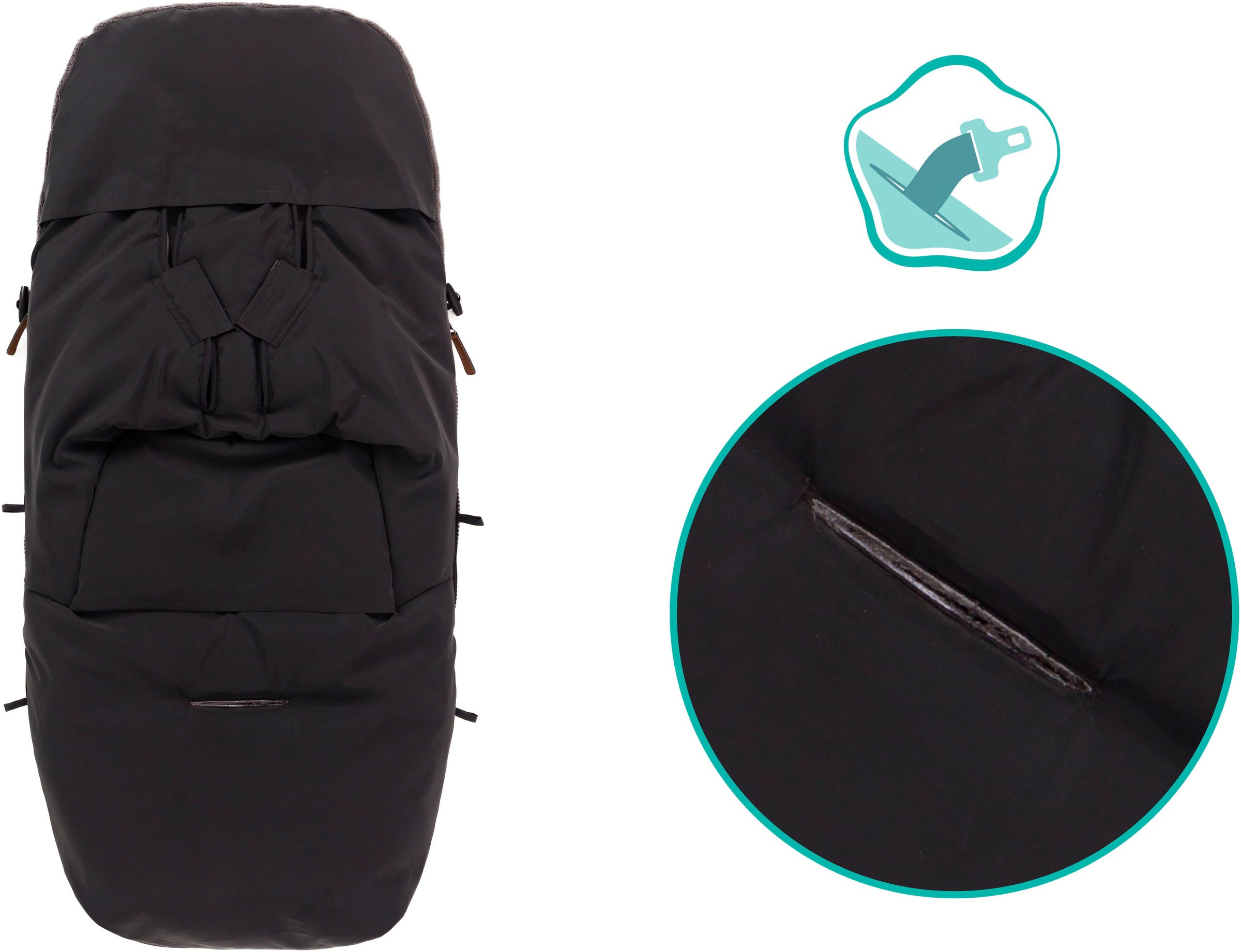 Fillikid Fußsack »Kinley Reflect Winterfußsack, schwarz«, aus stark reflektierendem Außenmaterial