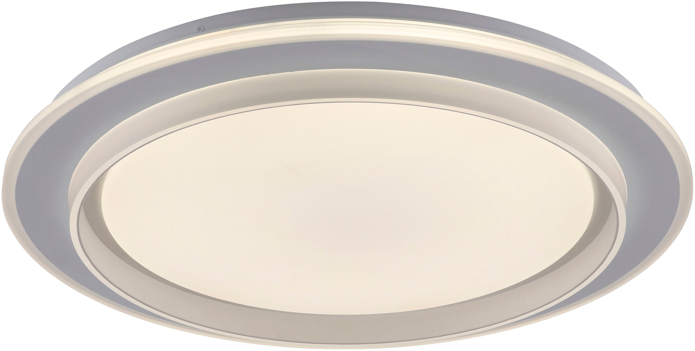 JUST LIGHT LED Deckenleuchte "LAGO", 1, Ø 49,3cm H: 6cm, 1 Stk., weiß, Wohnzimmer, Leuchten, CCT-Farbtemperatursteuerung, Infrarot-FB, Stufenlos