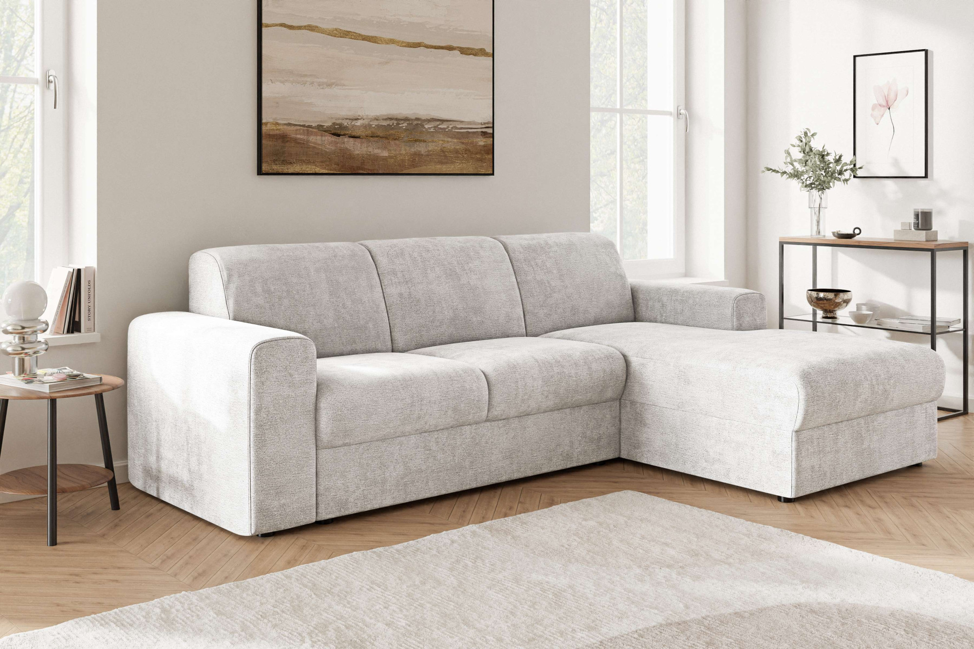 OTTO home Ecksofa "BORNHOLM 2.0 L-Form, Breite 220 cm, Verlässliche Qualität, Struktur" Recamiere links/rechts bestellbar, Bezug - Chenille oder Struktur