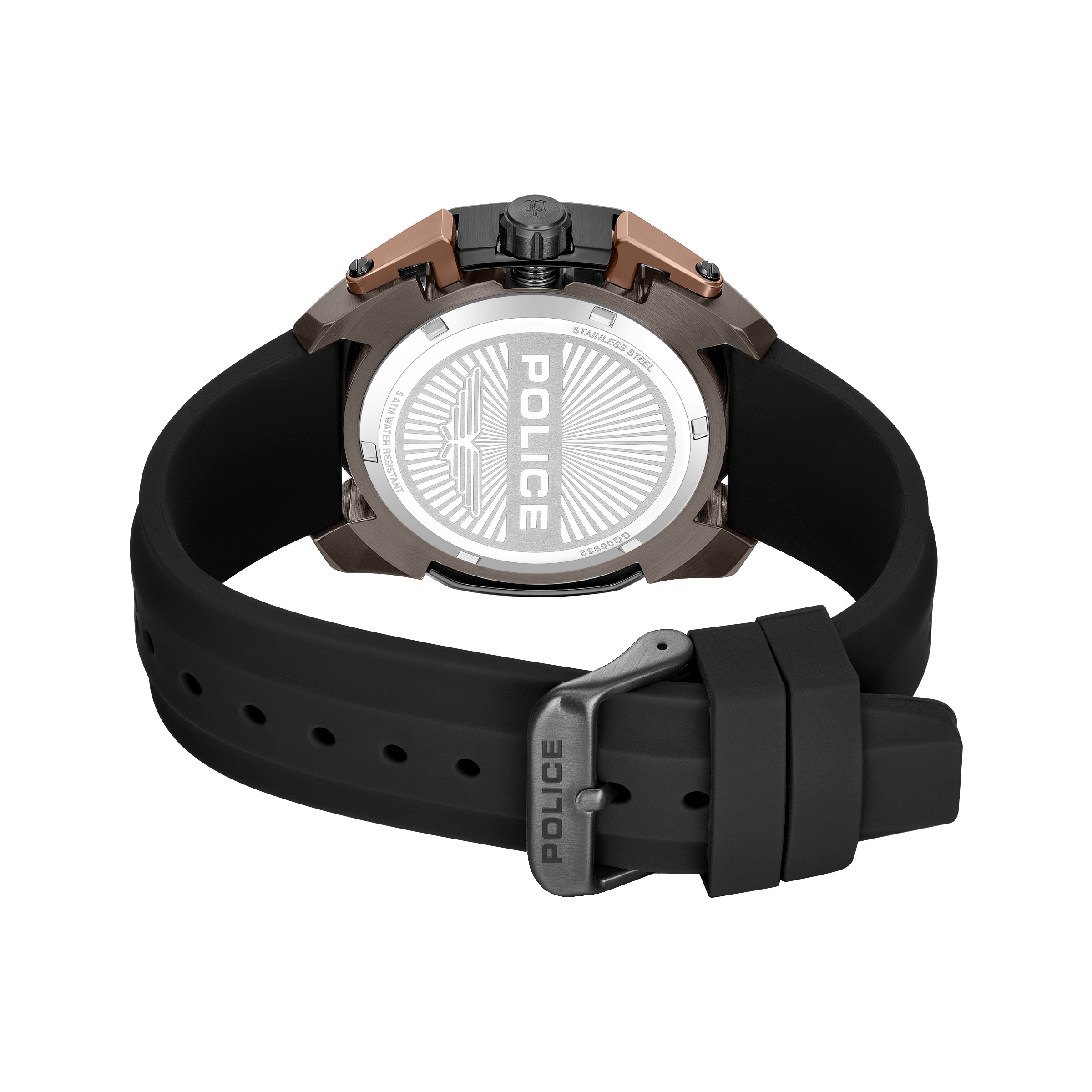 Police Chronograph »Centurian« Quarzuhr, Armbanduhr, Herrenuhr, Silikonarmband, analog, Stoppfunktion
