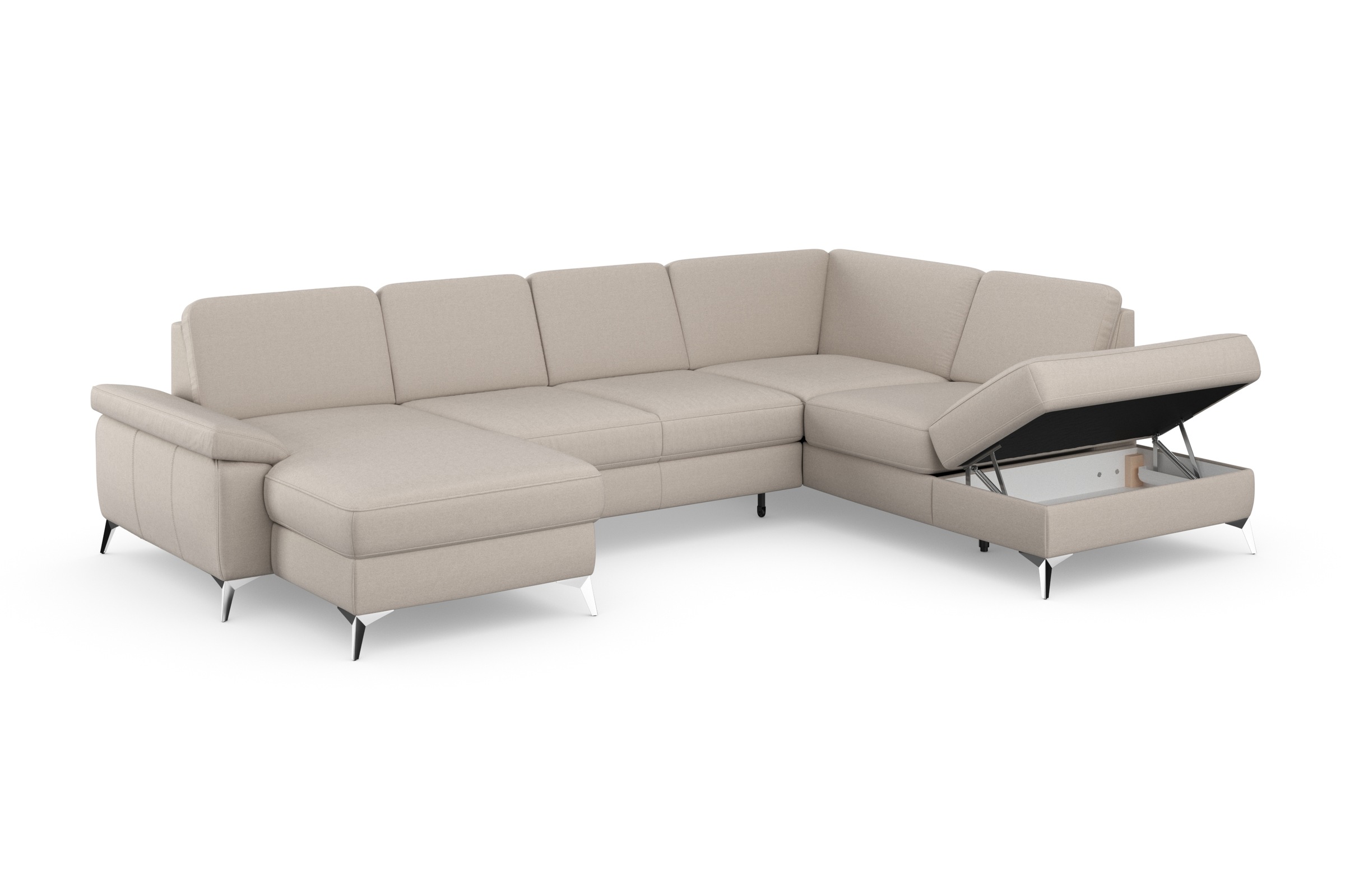 sit&more Wohnlandschaft »Padua U-Form«, inklusive Sitztiefenverstellung, Armteilfunktion und Federkern