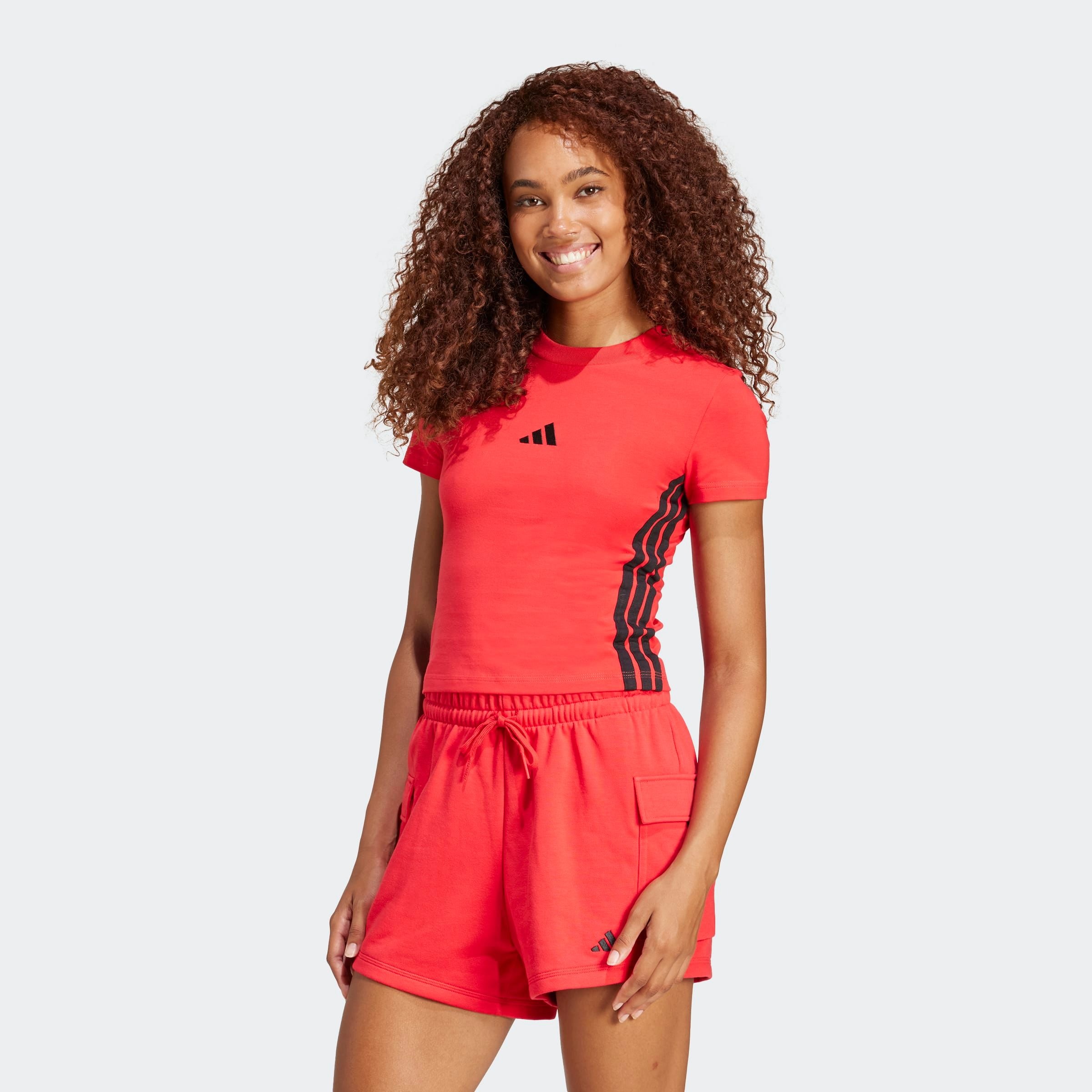 adidas Sportswear T-Shirt "ESSENTIALS 3-STREIFEN SLIM BABY" schmale Passfor günstig online kaufen