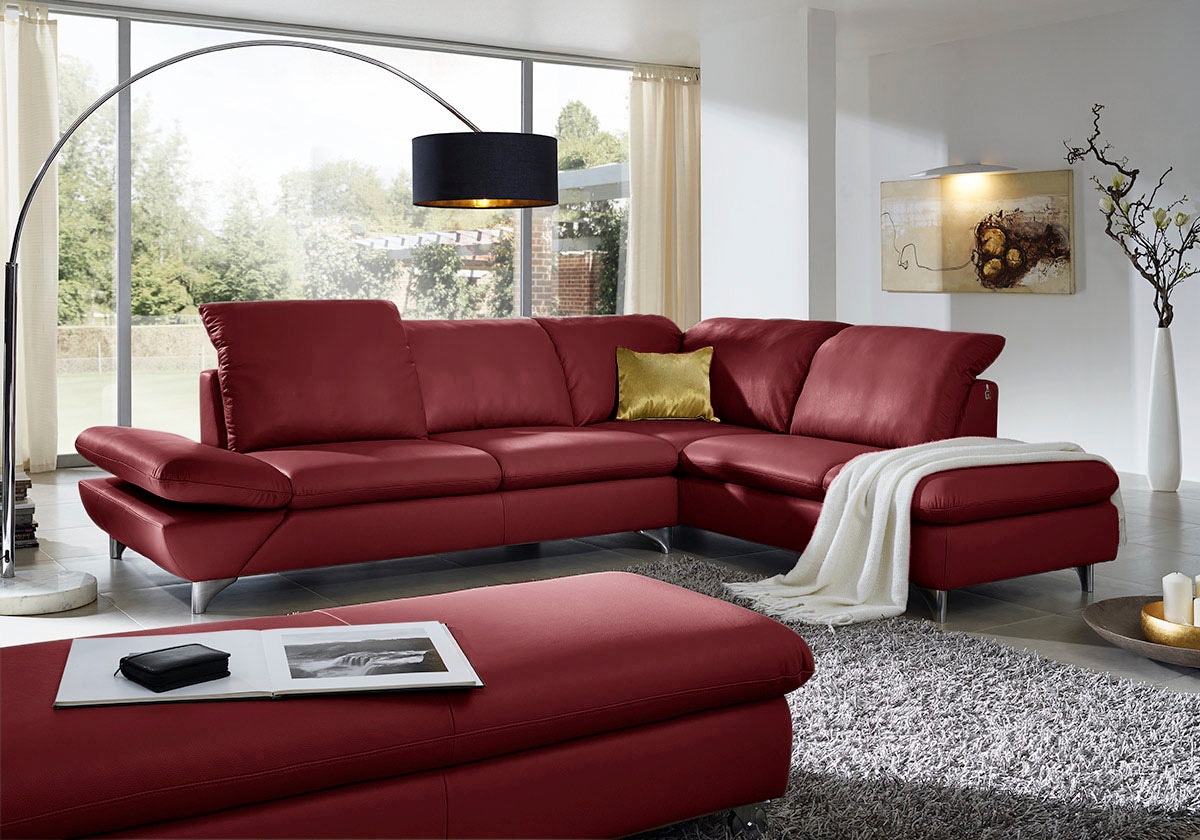 W.SCHILLIG Ecksofa "Taoo, elegant und zeitlos, bequem, L-Form, Breite 296cm" mit Sitziefenverstellung & Kopfteilverstellung