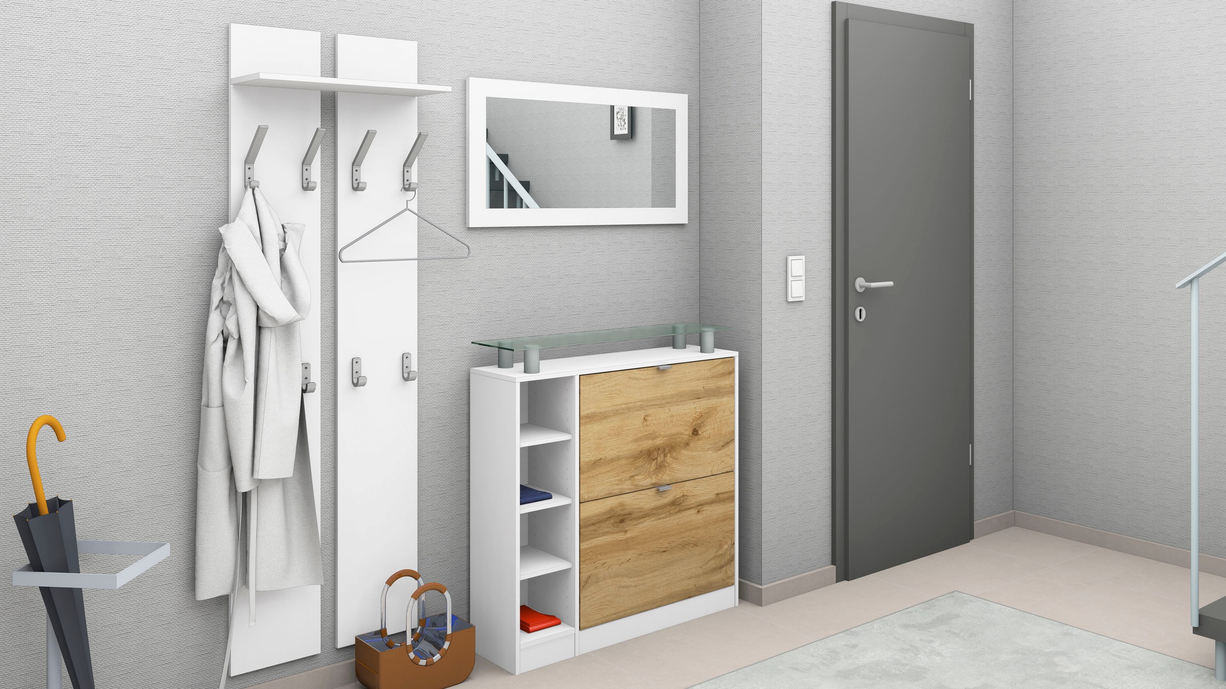 Thumbnail - borchardt Möbel Garderoben-Set "Dolly" Set, 3 Stk. tlg.