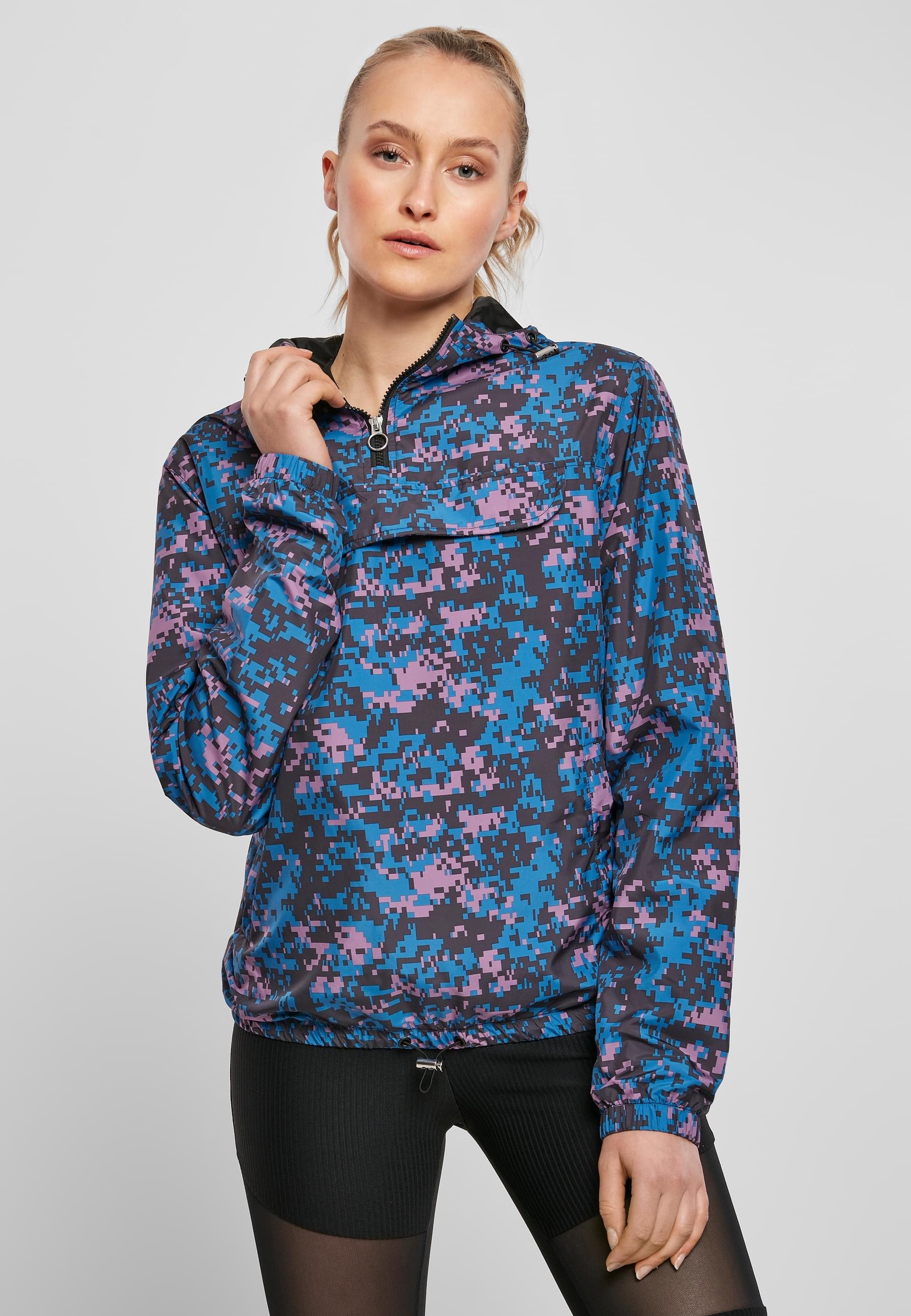 URBAN CLASSICS Windbreaker »Urban Classics Damen Ladies Camo Pull Over Jacket«, (1 St.), mit Kapuze
