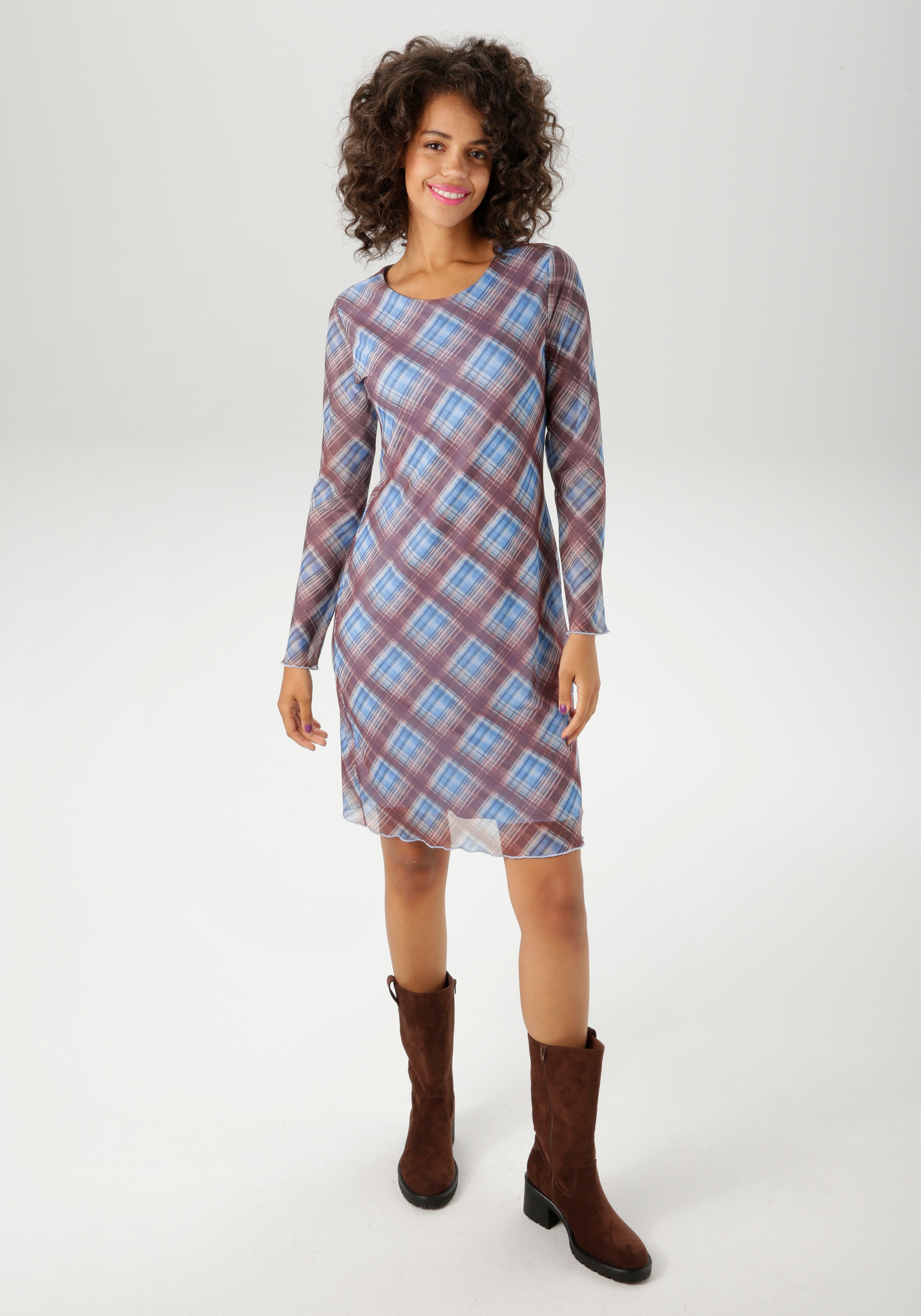 Aniston CASUAL Minikleid im extravaganten Karo-Dessin günstig online kaufen