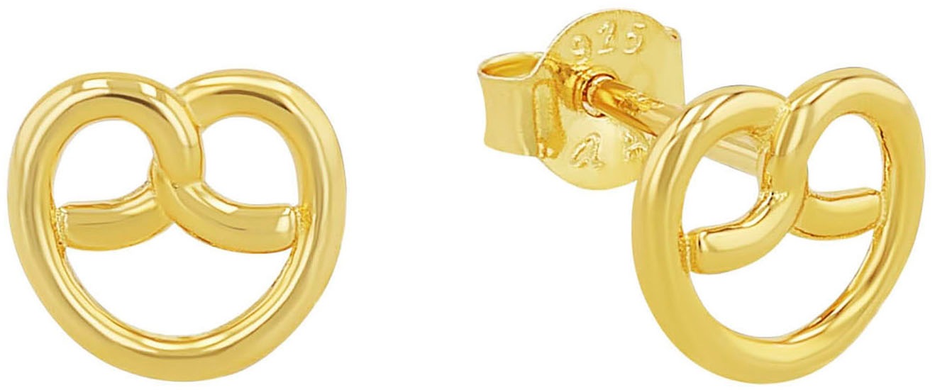 Amor Brezel Necklace and Earring Set Yellow Gold 2