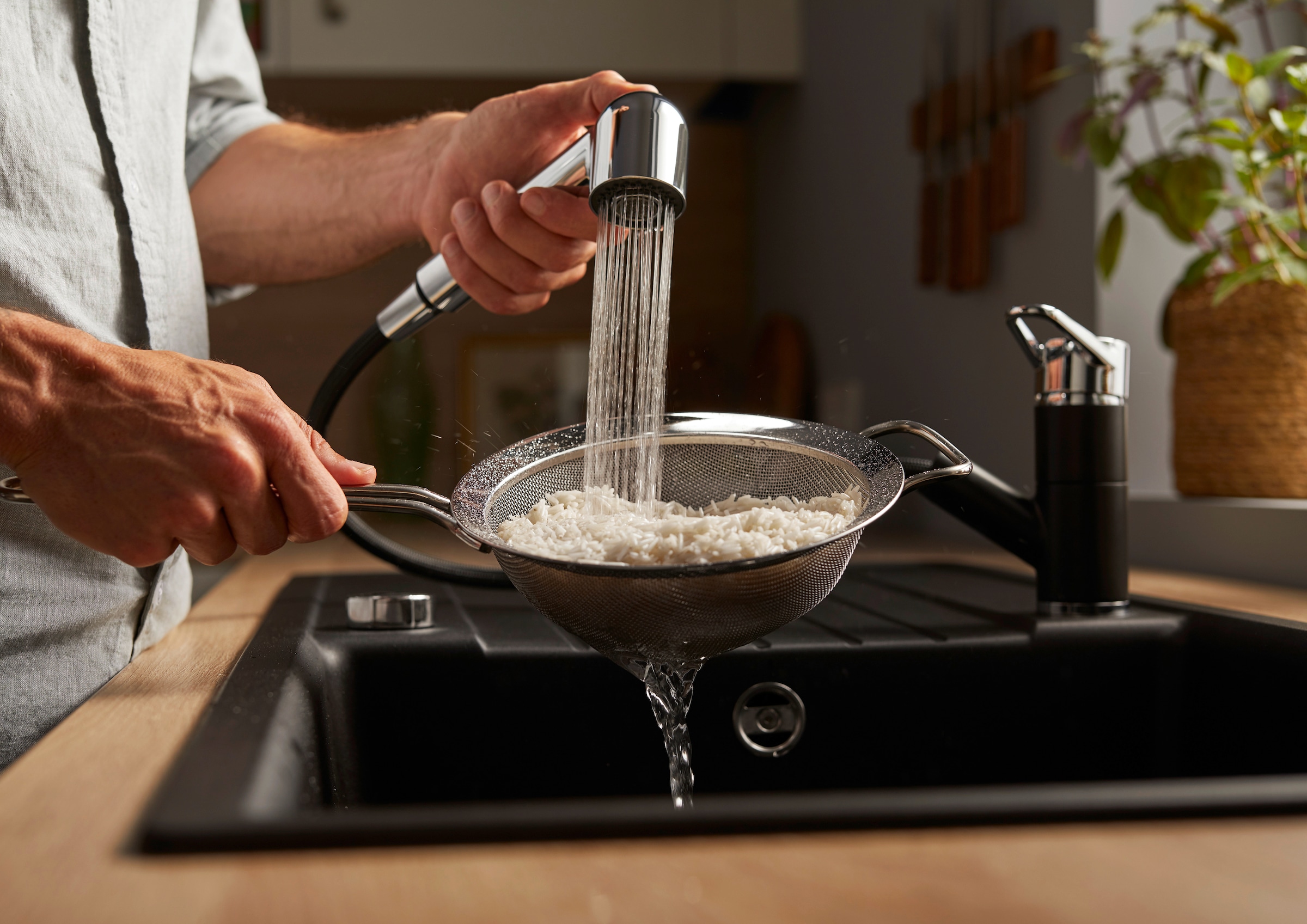 Blanco Küchenarmatur »BLANCOWEGA-S II«, mit herausziehbare Zweistrahlbrause, Auslauf 180° schwenkbar