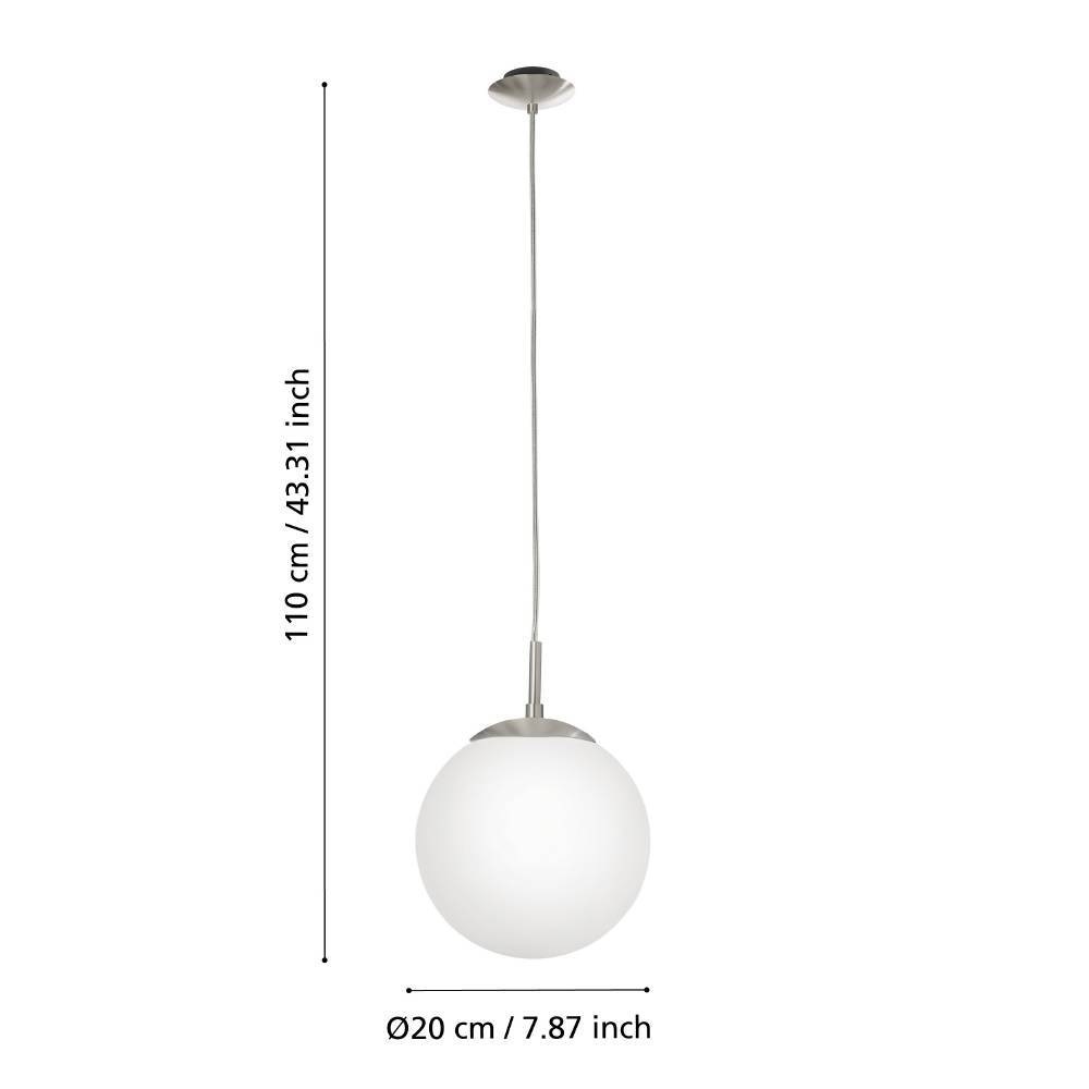 EGLO Hängeleuchte »RONDO«, 1 flammig, Leuchtmittel E27 | ohne Leuchtmittel-ohne Leuchtmittel, Esszimmerlampe, zeitloses Design, modern, schlicht