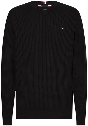 Tommy Hilfiger V-Ausschnitt-Pullover »GRID STRUCTURE V NECK« kaufen
