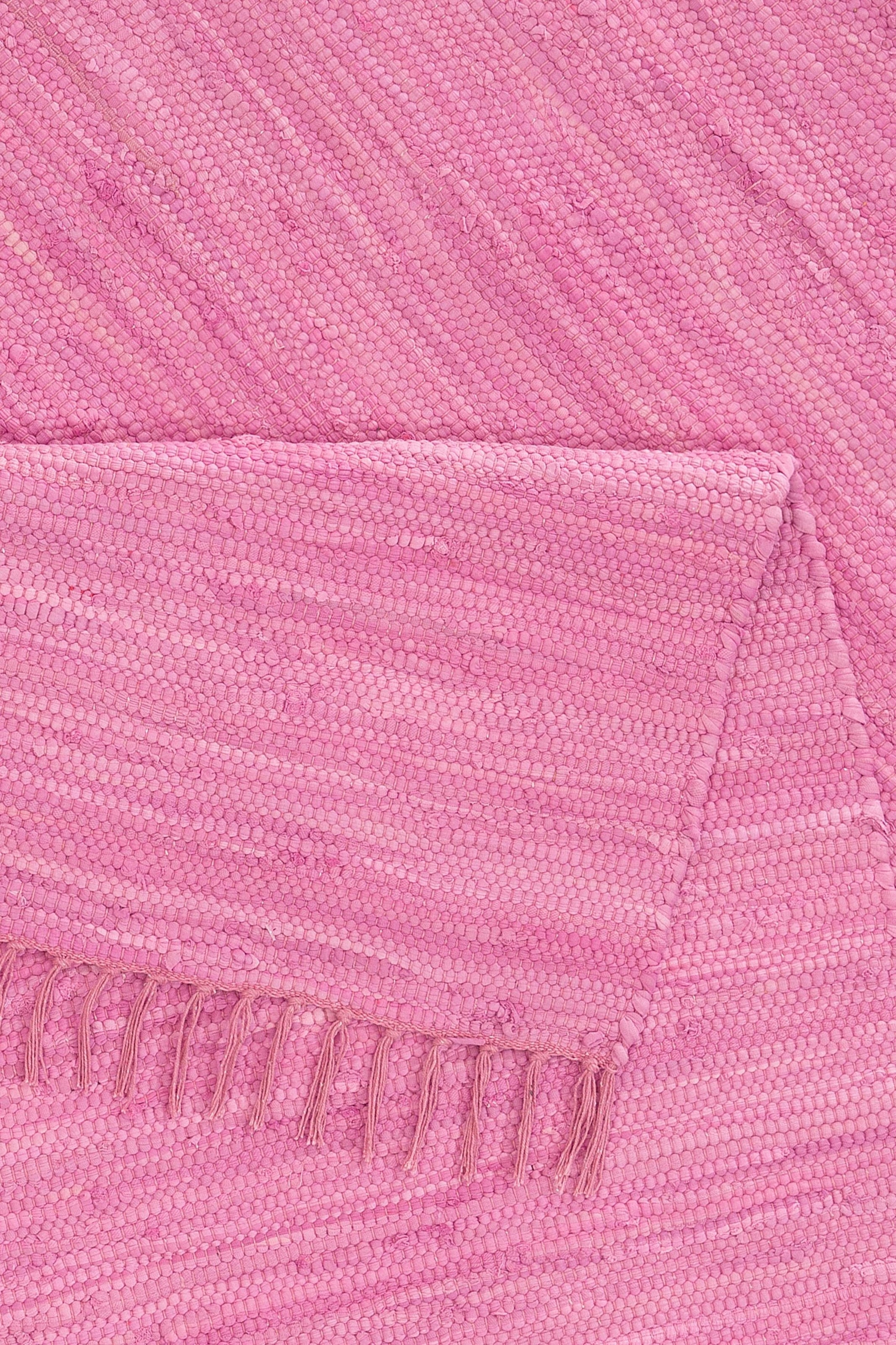 my home Teppich »Ares«, rechteckig, 5 mm Höhe, Uni Farben, handgewebt, mit Fransen, reine Baumwolle, waschbar, Läufer