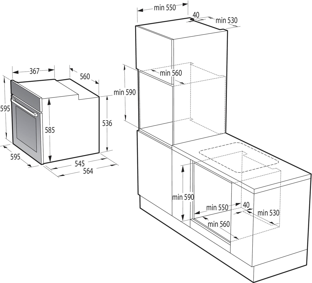 GORENJE Backofen  »BSA6747DGWI«, mit 2-fach-Teleskopauszug, Aqua-Reinigungsfunktion, AirFry-Funktion