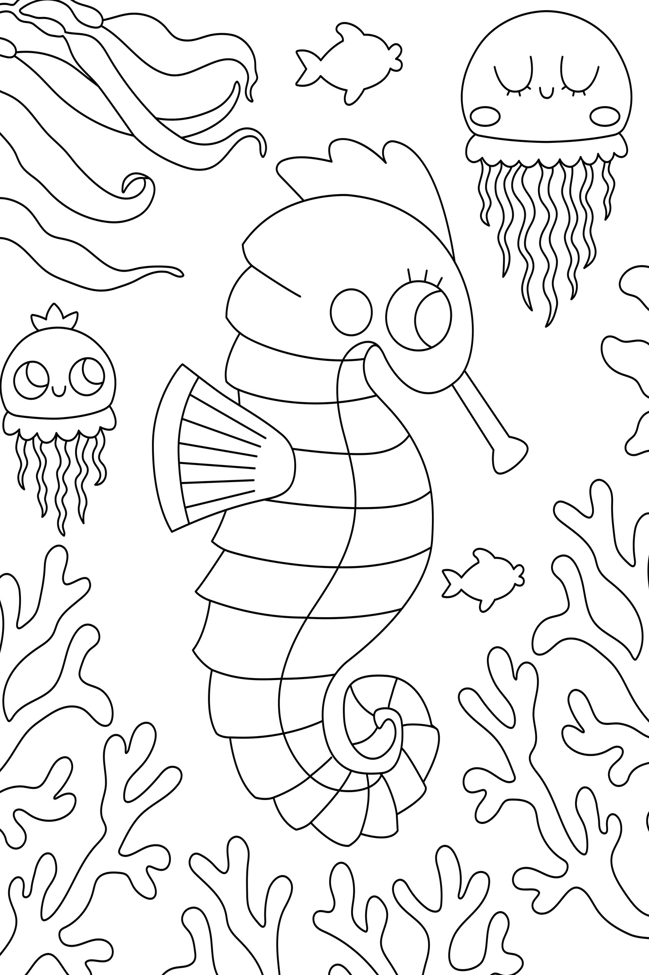 queence Bild "Seepferdchen und Quallen" Figuren  Fisch & Meeresfrüchte  Mäd günstig online kaufen