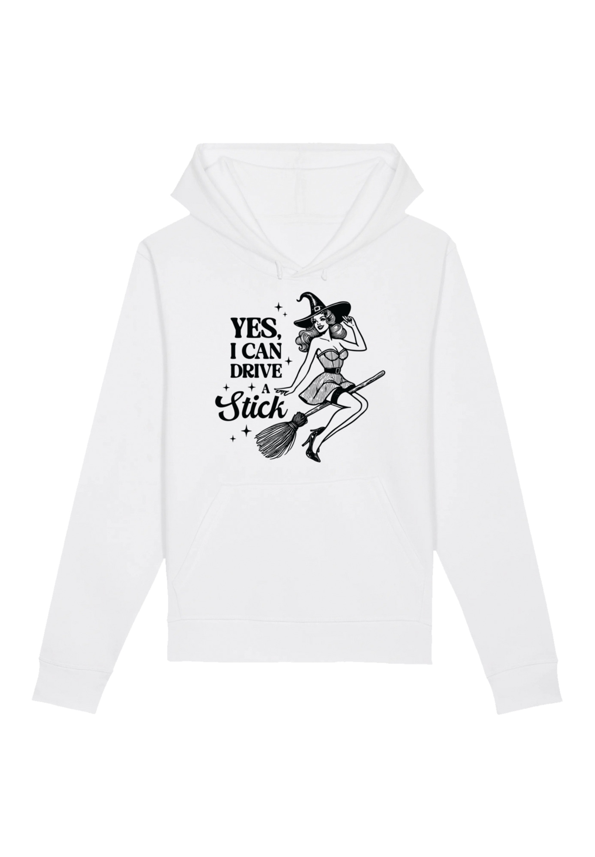 F4NT4STIC Kapuzenpullover »Halloween Witch yes I can drive a stick«, Premium Qualität