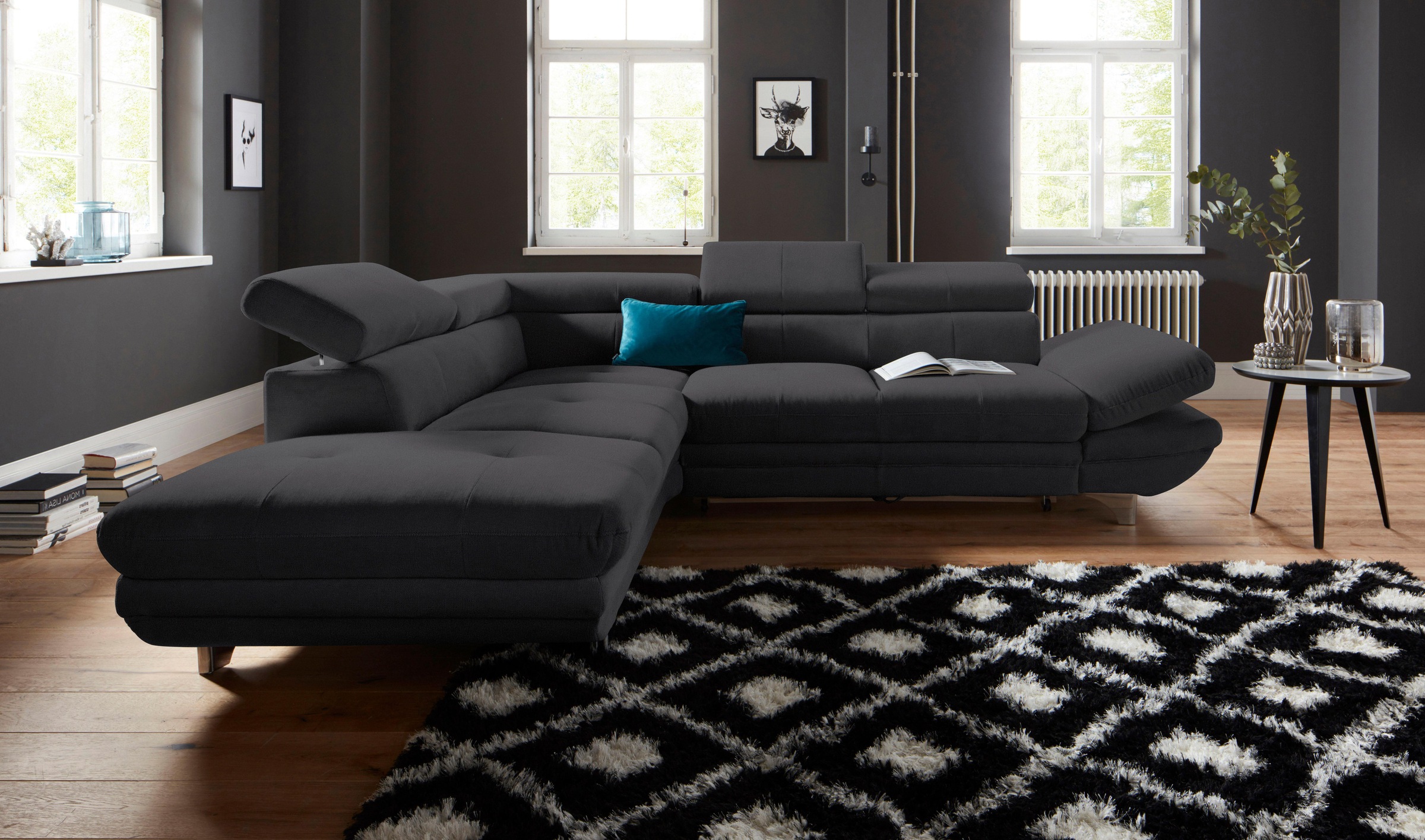 COTTA Ecksofa »Enterprise L-Form«, mit Arm- & Kopfteilverstellung, wahlweise mit Bettfunktion