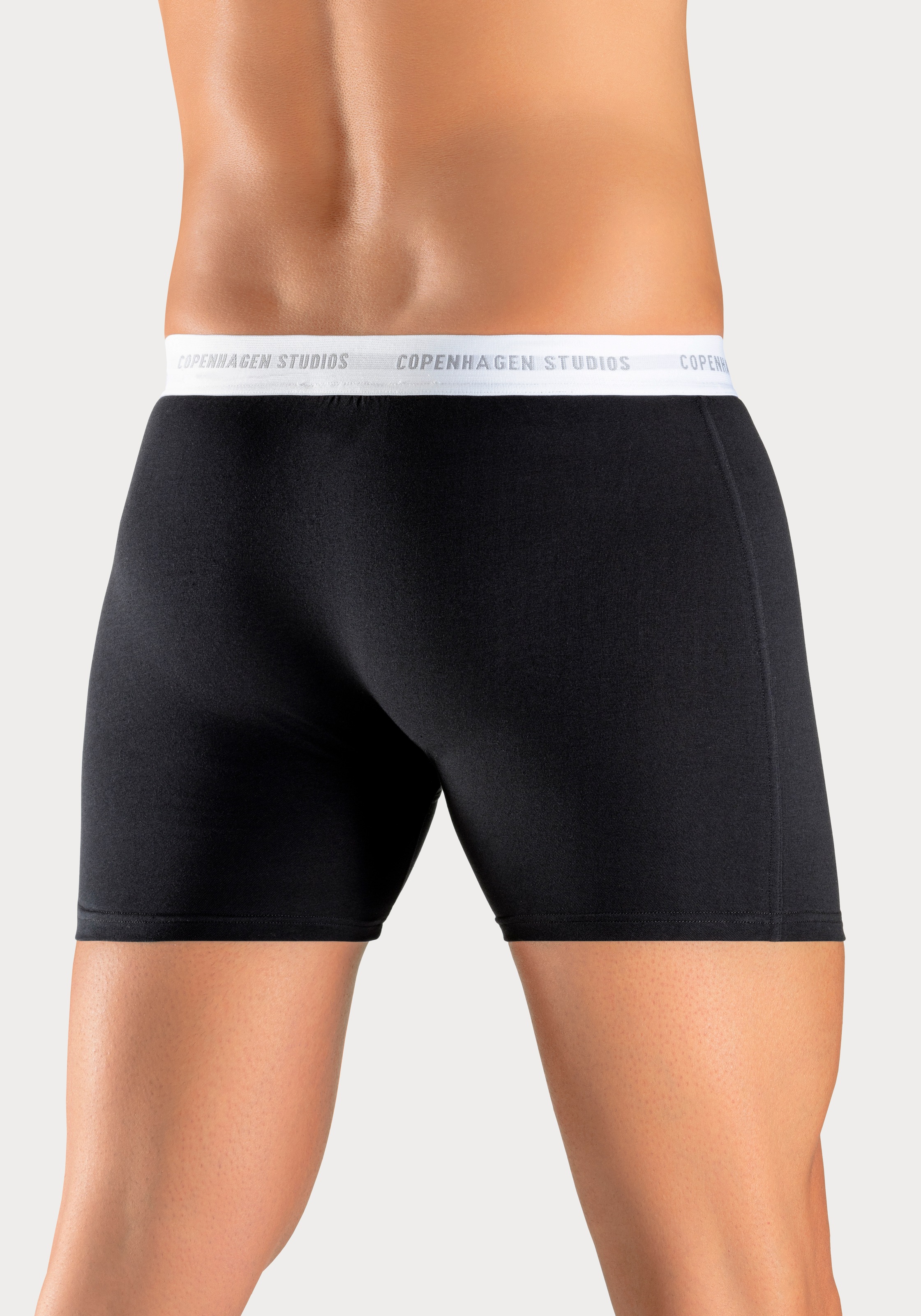 Thumbnail - Copenhagen Studios Langer Boxer "Boxershorts für Herren", (Packung, 3 St., 3er-Pack), mit längerem Bein und Logobund