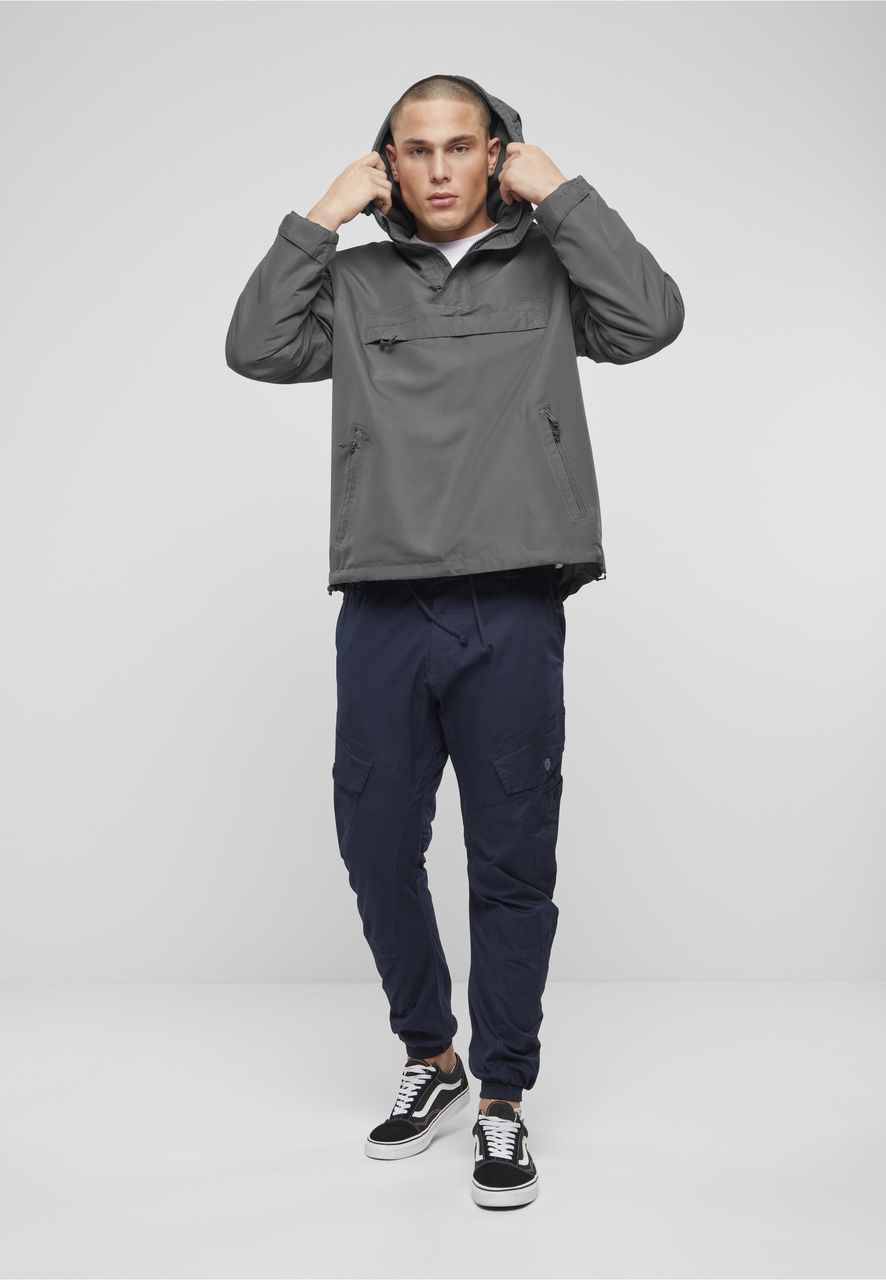 Brandit Anorak »Brandit Herren Fleece Pull Over Windbreaker« 1 Stk. tlg. mit Kapuze