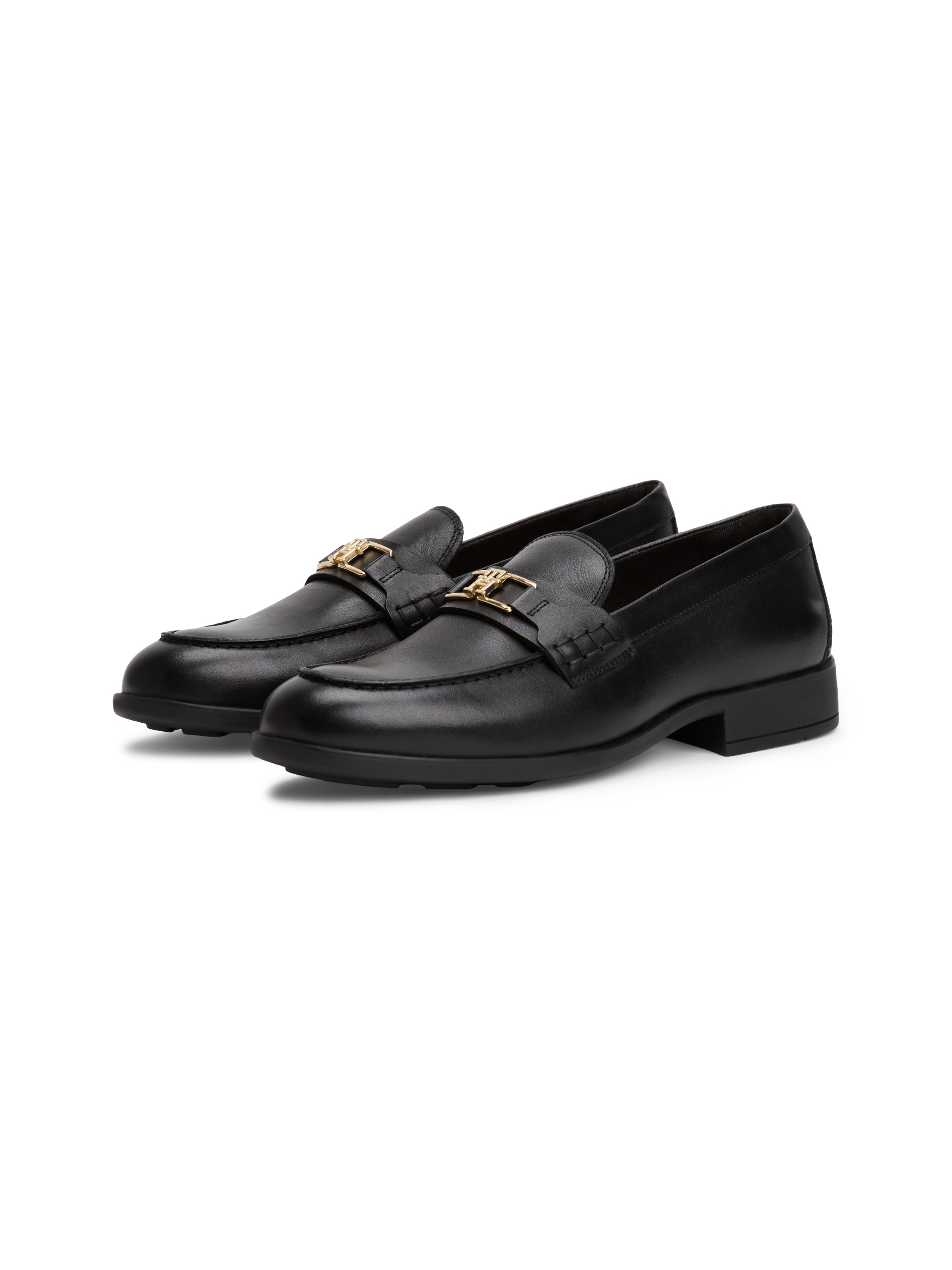 Tommy Hilfiger Loafer "TH LOGO LEATHER LOAFER", Blockabsatz, Slipper, Busin günstig online kaufen