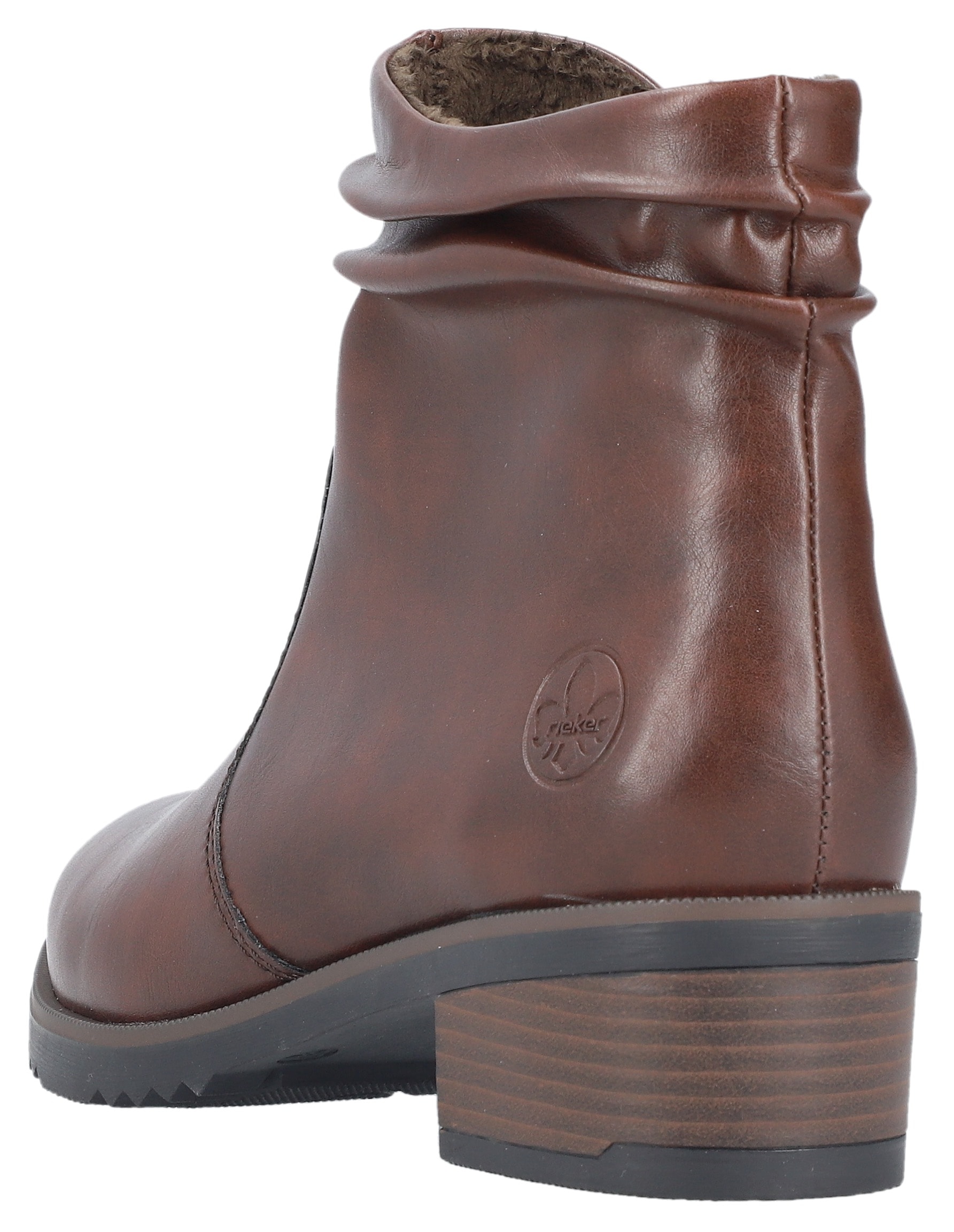 Rieker Stiefelette, Boots, Blockabsatz, slouchy Schaft, mit Innenreißverschluss