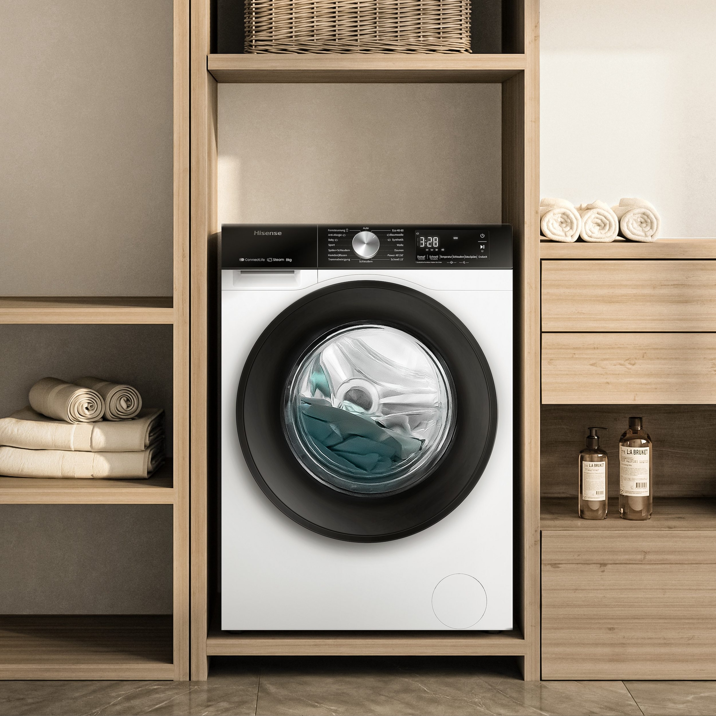 Hisense Waschmaschine 3S Serie »WF3S8043BW3« 8 kg 1400 U/min Wifi-ConnectLife