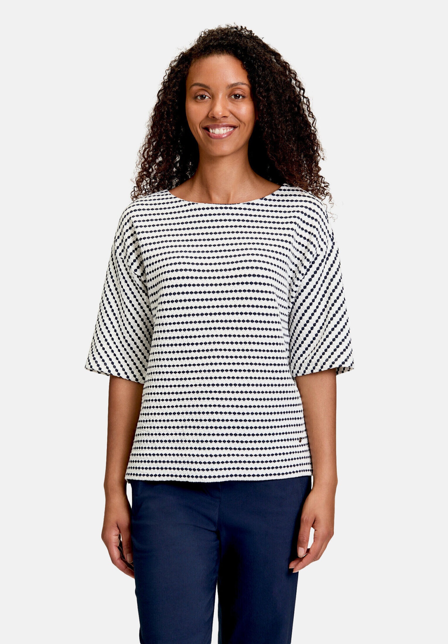 Betty&Co Kurzarmshirt »Damen mit Rundhalsausschnitt« 1 Stk. Struktur