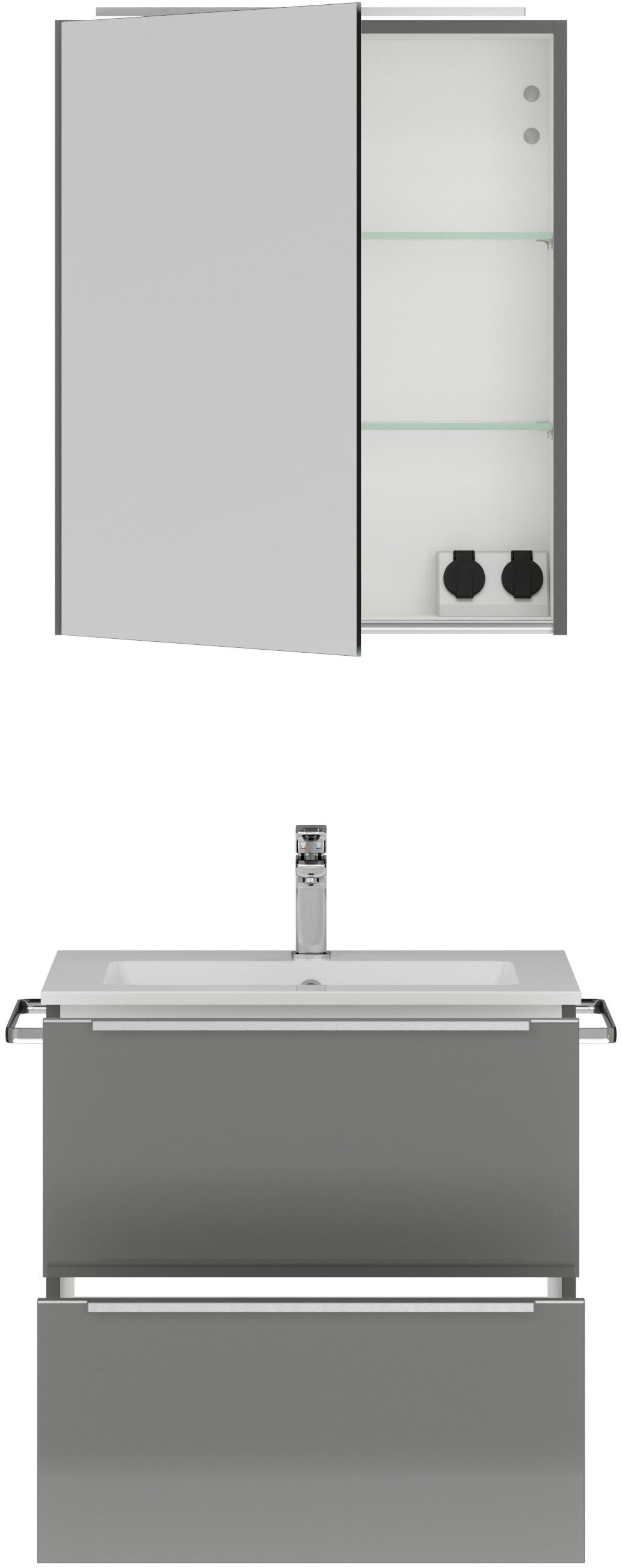 nobilia® Badmöbel-Set »Levere« vormontiert, mit Soft-Close, 2 Stk. tlg.