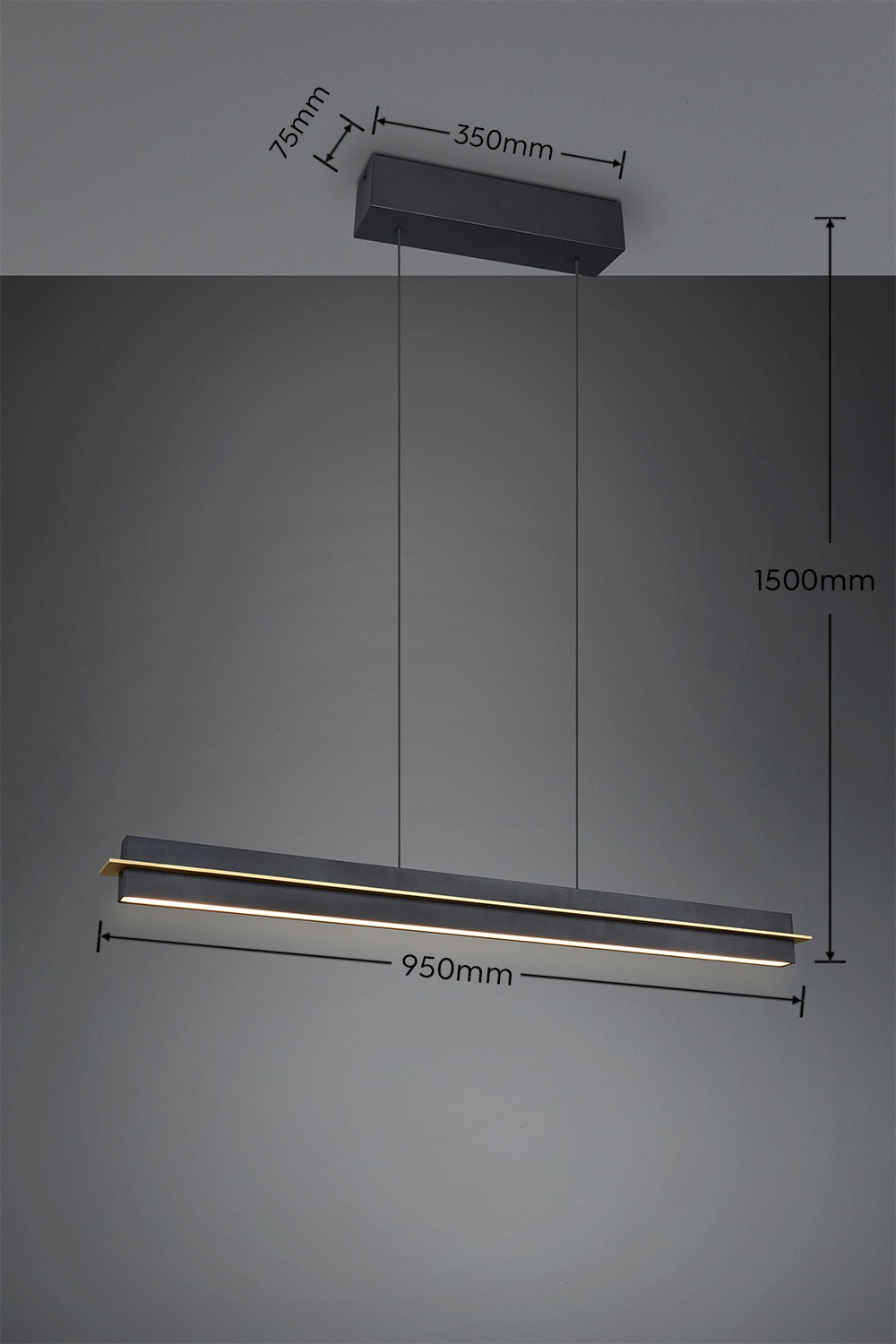 TRIO Leuchten LED Pendelleuchte »EMERSON, LED Hängeleuchte höhenverstellbar, 4-Stufen Touch Dimmer«, 1 flammig, Leuchtmittel LED-Board | LED fest integriert, Lichtfarbe einstellbar 2700-5000K warm- bis kaltweiß, Höhe max 150 cm