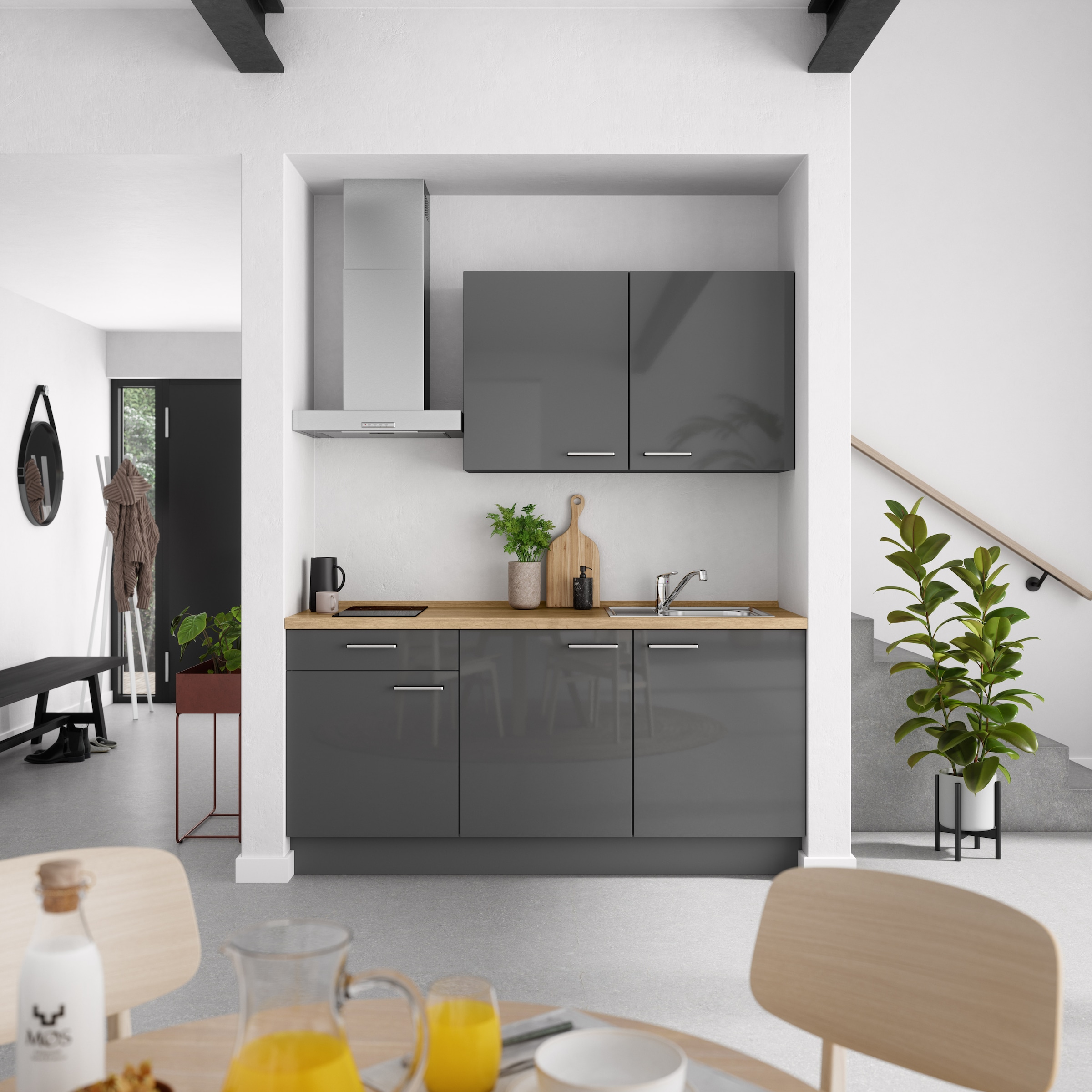 nobilia® Küchenzeile »"Flash I"«, vormontiert, Ausrichtung wählbar, Breite 180 cm, wahlw. mit E-Geräten