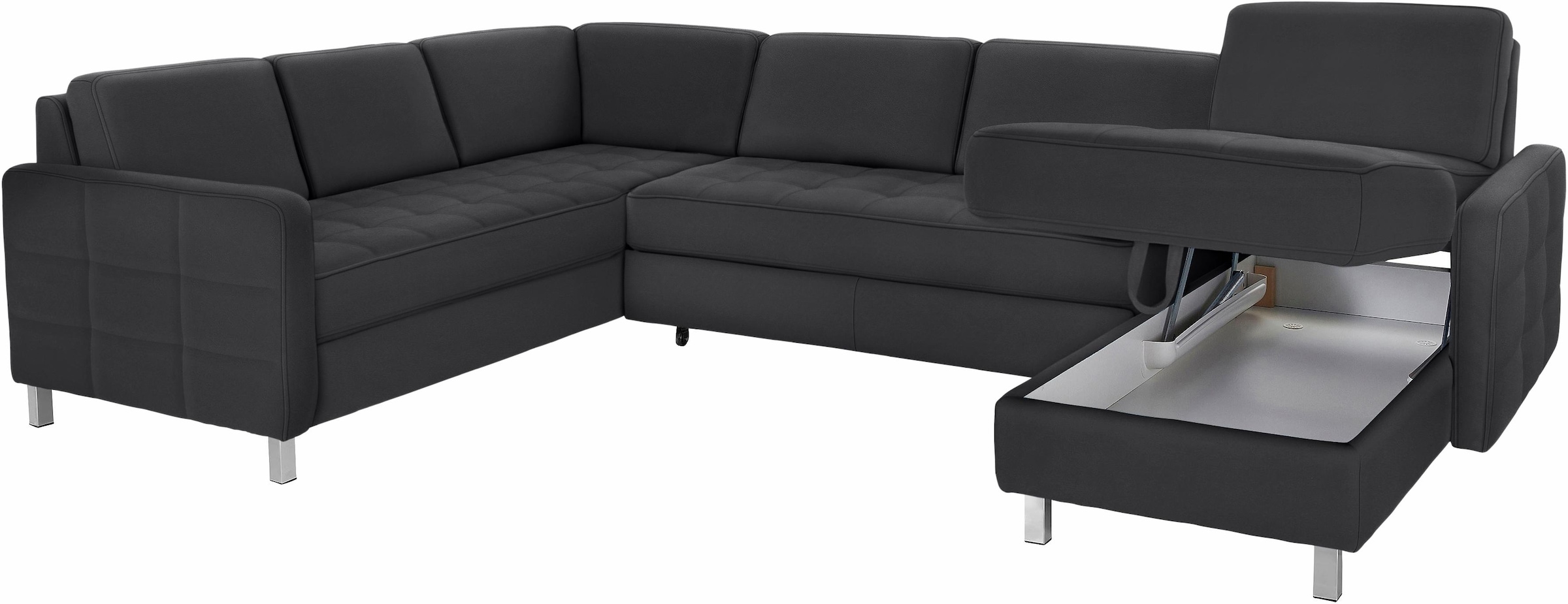 sit&more Wohnlandschaft Pablo U-Form, wahlweise mit Bettfunktion und Bettkasten