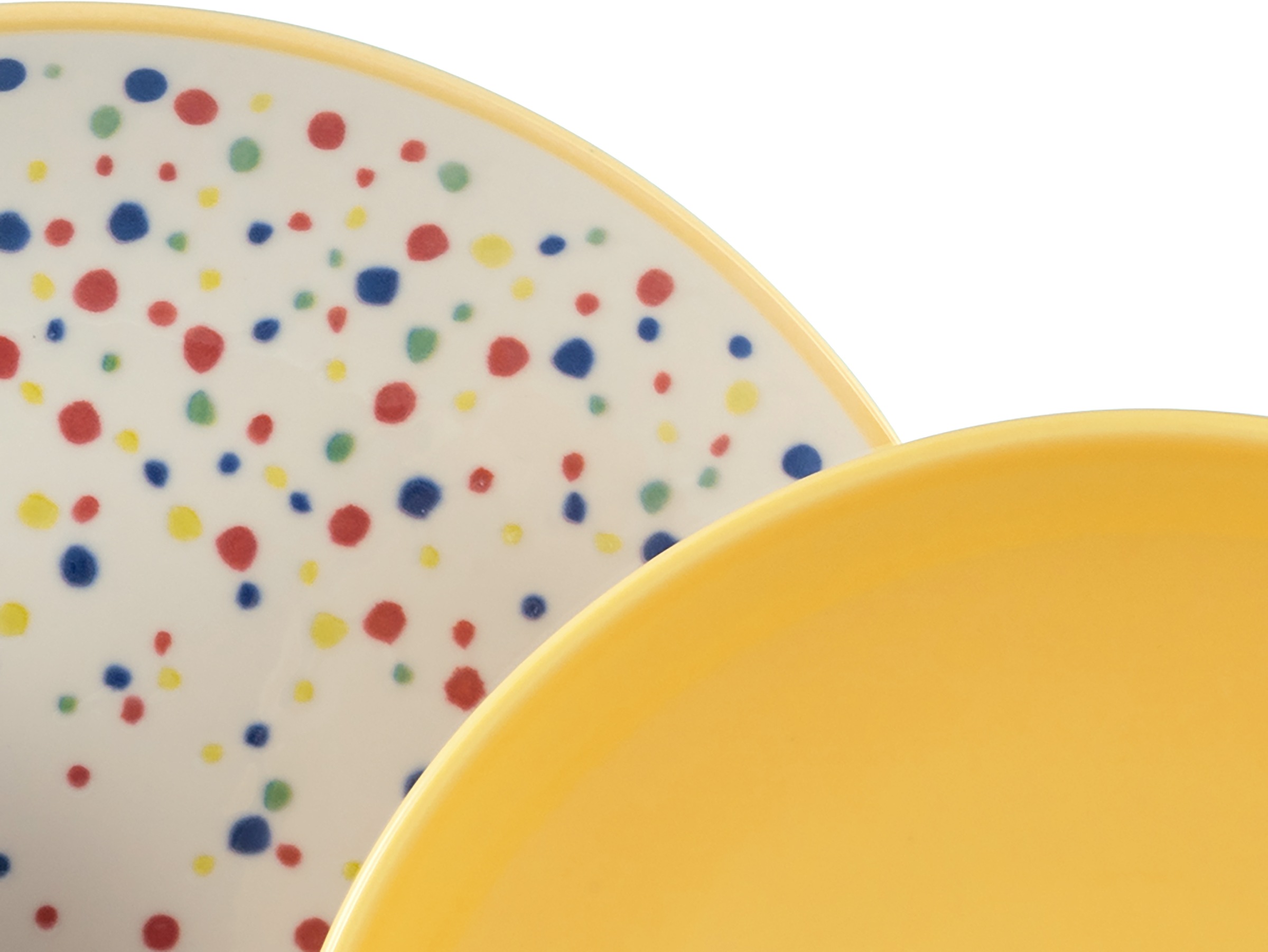 CreaTable Teller-Set »Joy, Tellerset 12-tlg.«, (Set, 12 tlg.), Unregelmäßige bunte Punkte, Gute Laune Geschirr, Frisch, Freundlich