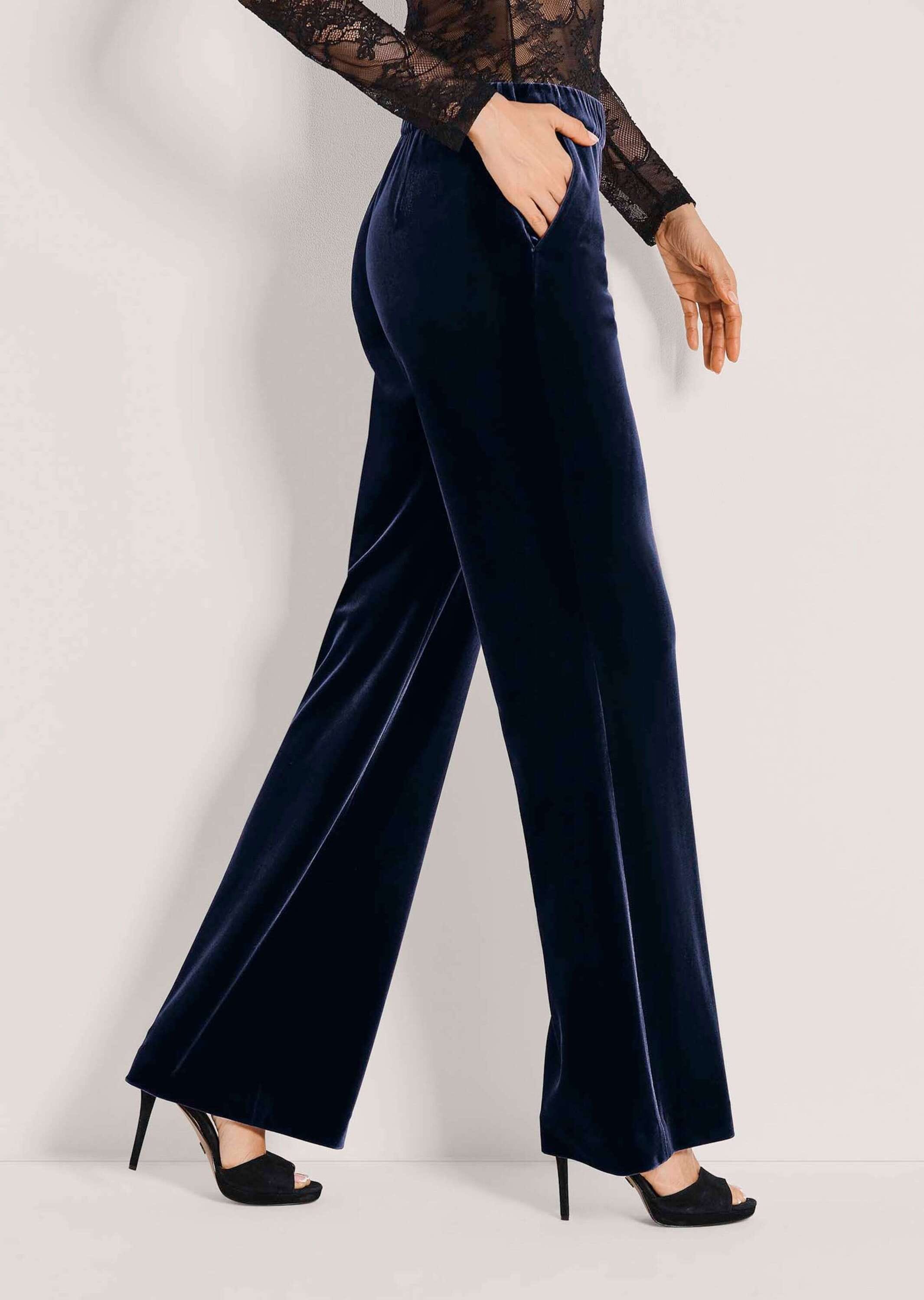 MADELEINE Stoffhose »Samthose Weite Samthose mit elastischem Bund«