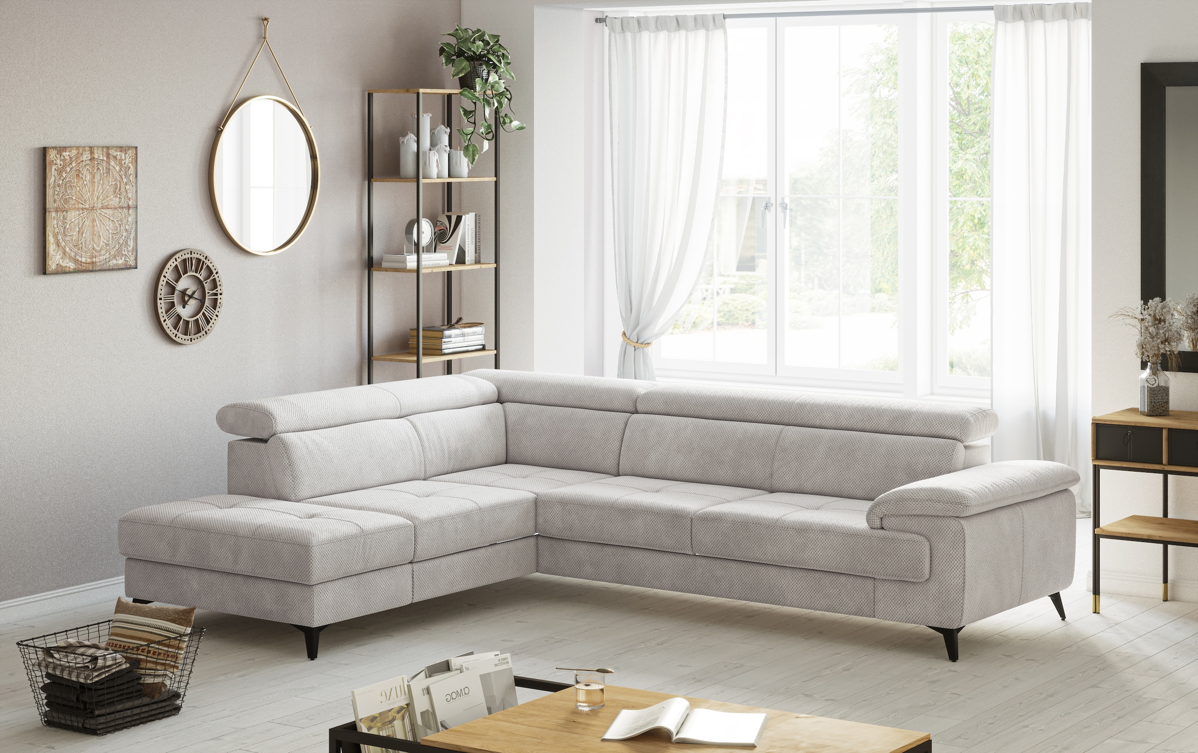 OTTO home Ecksofa "Astra L-Form, B: 286 cm" mit Kopfteilverstellung, optional Schlaffunktion & Bettkasten