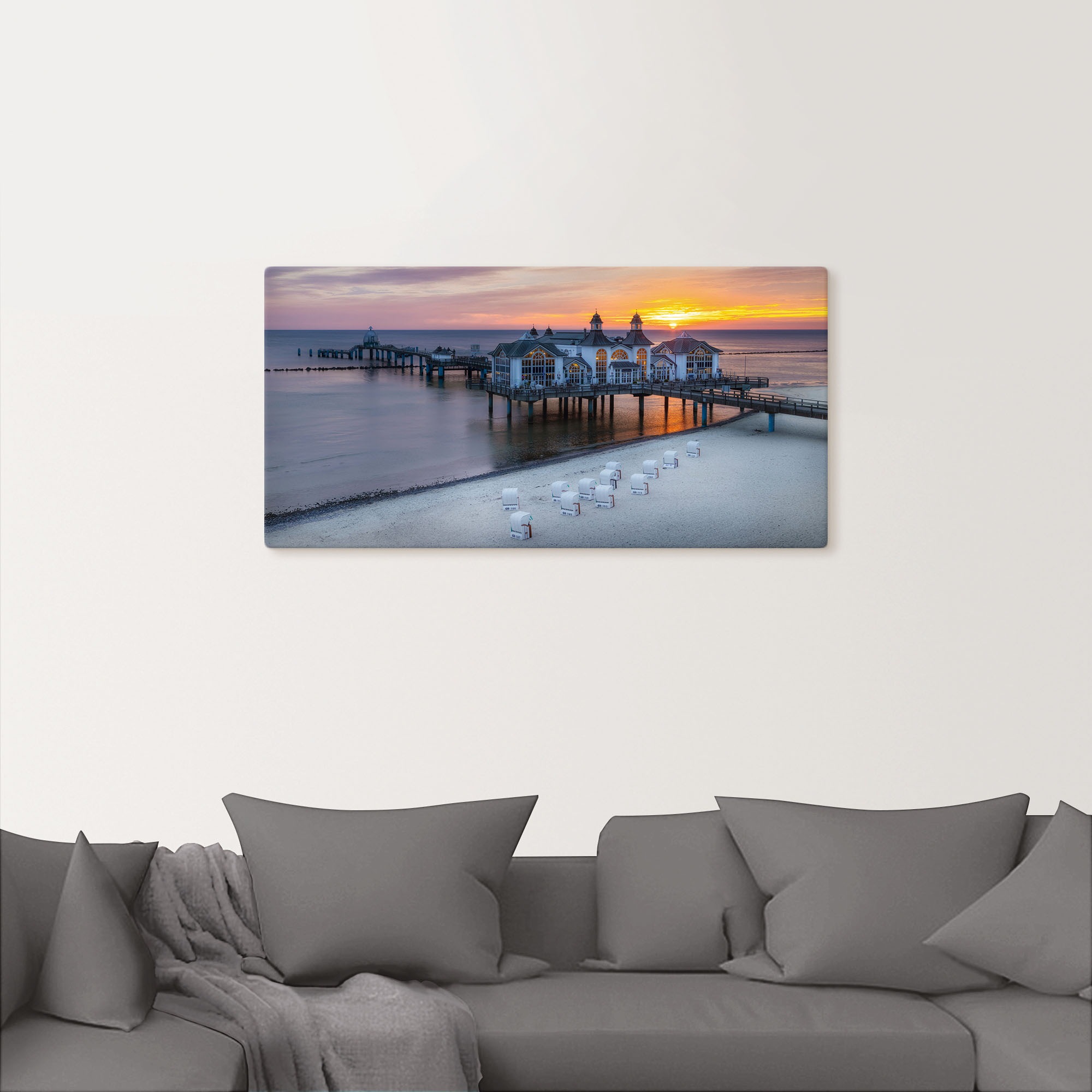 Artland Wandbild "RÜGEN Seebrücke in Sellin Sonnenaufgang" Bilder vom Sonne günstig online kaufen