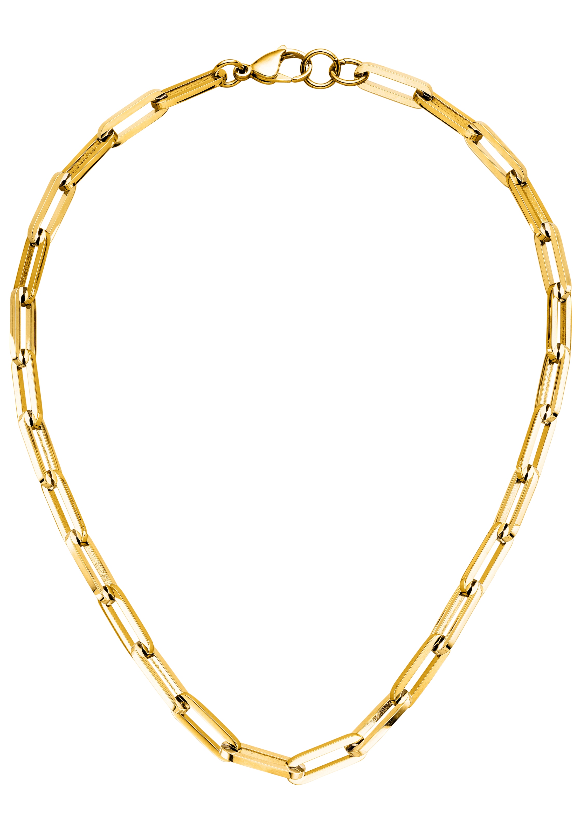 JOBO Kette ohne Anhänger »Paperclip veriabel 7 mm« Edelstahl goldfarben beschichtet 55 cm