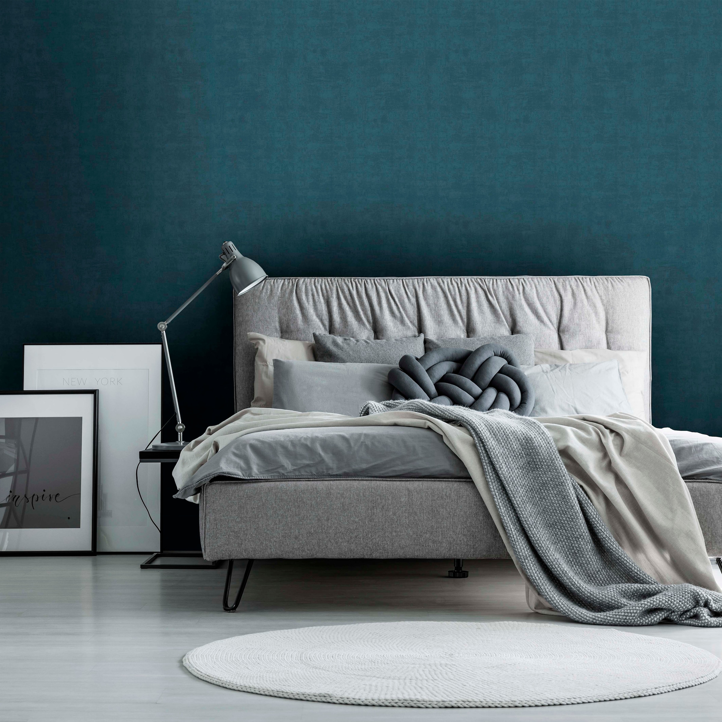 WOW Vliestapete »WOW Concrete Matt Blau Vliestapete«, Steinoptik, WOW Concrete Matt Blau Vliestapete