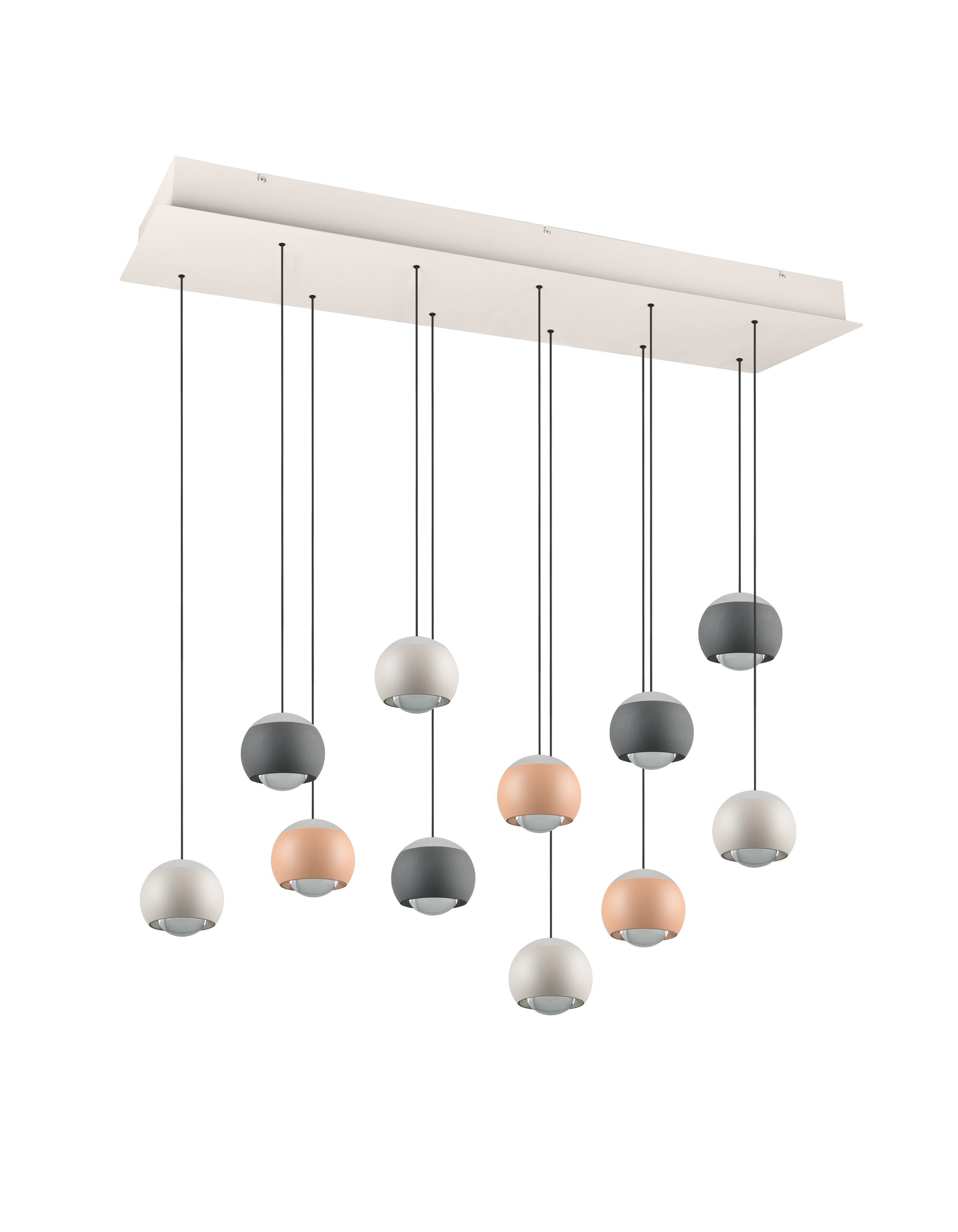 Musterring LED Pendelleuchte »CANNON, 11-flammige LED Hängelampe 5W 500Lumen 2300-4000K CCT« LED-Board 1 Stk. Farbwechsler | warmweiß - kaltweiß mit Fernbedienung, stufenlos höhenverstellbar max 195cm dimmbar Memory