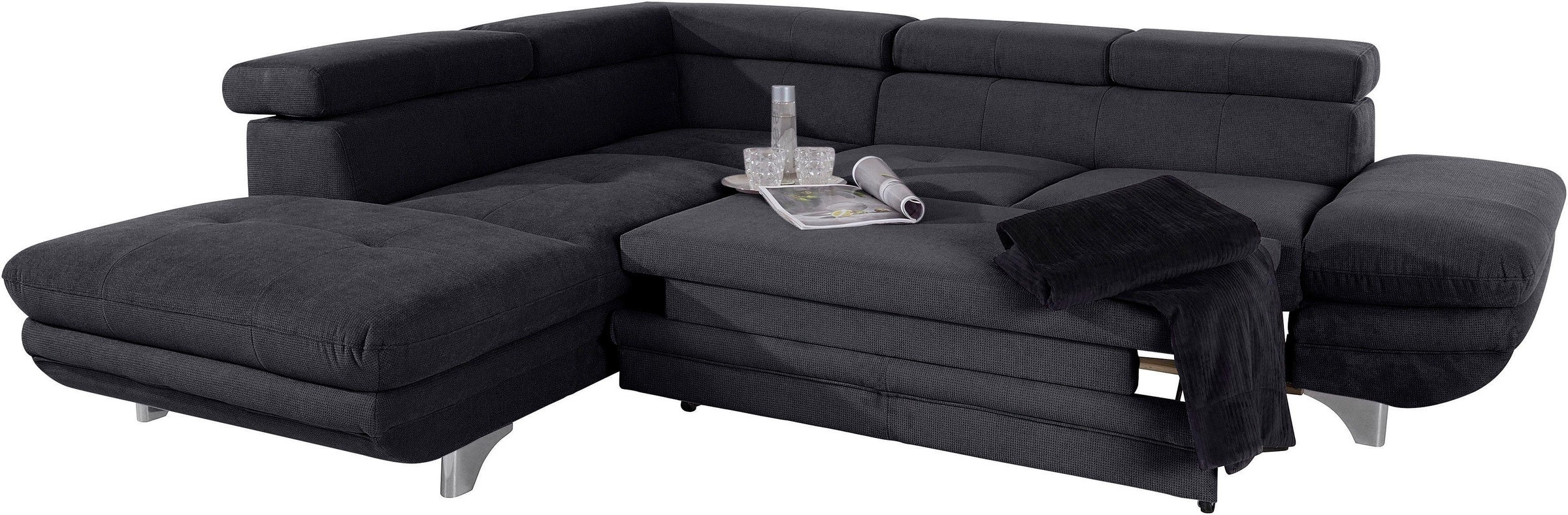 COTTA Ecksofa »Enterprise L-Form« mit Arm- & Kopfteilverstellung, wahlweise mit Bettfunktion